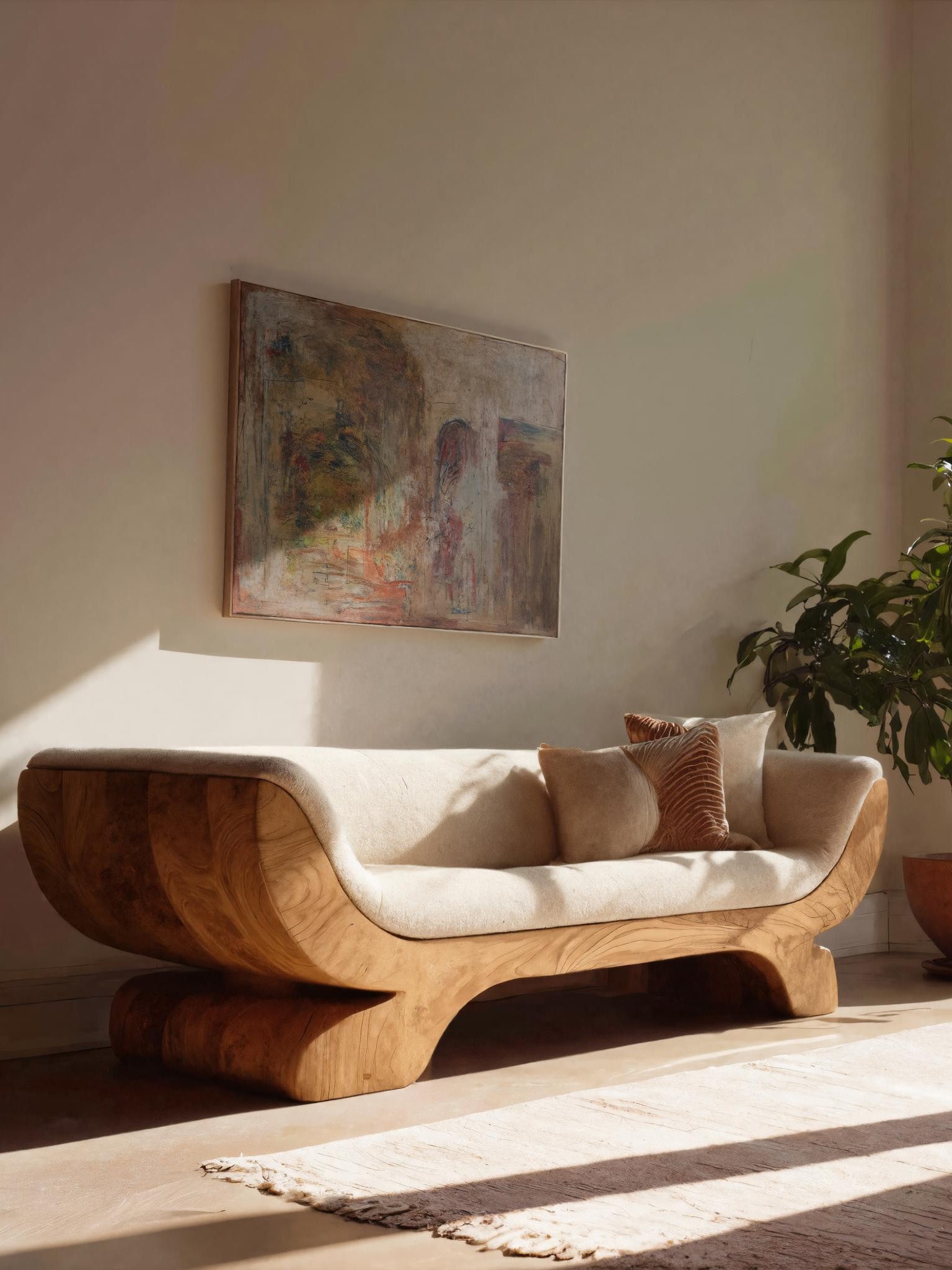 Handcrafted Sculptural Sofa For Living Room Or Lounge SITHHNSF011