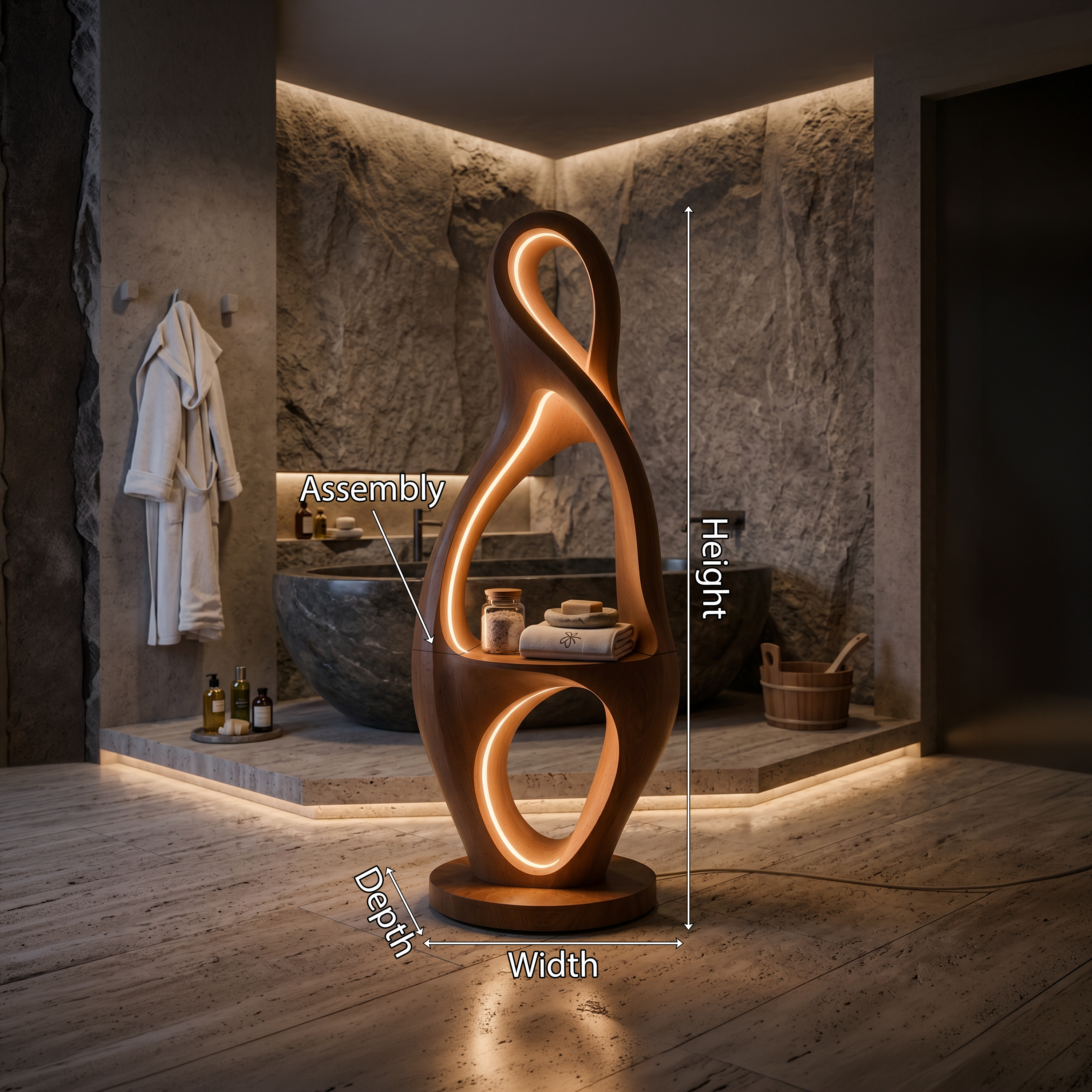 Organic Loop Lamp With Shelf For Living Room SILDTTNLAM021