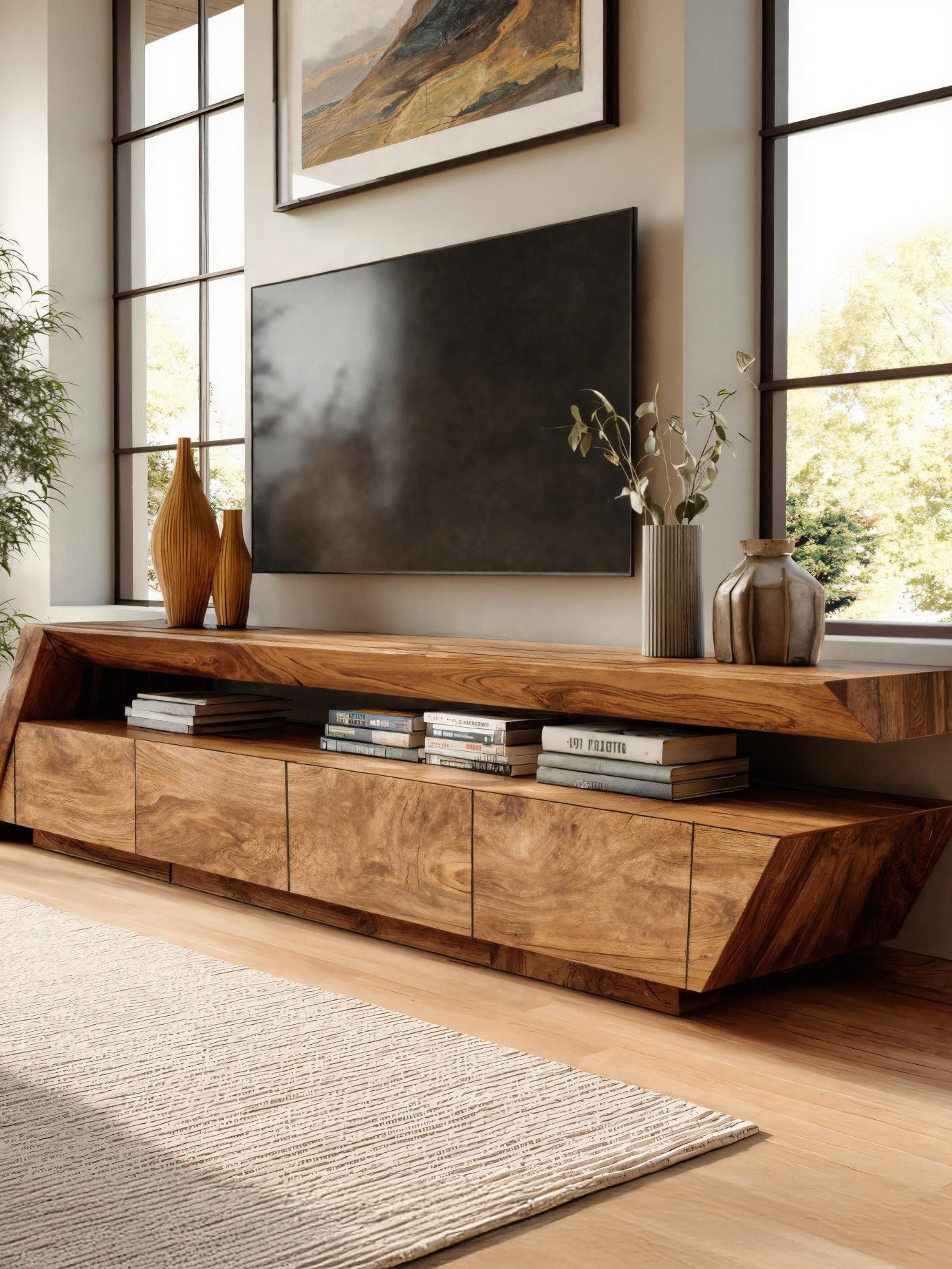 Modern Geometric TV Stand For Living Room SITHHNTVC015