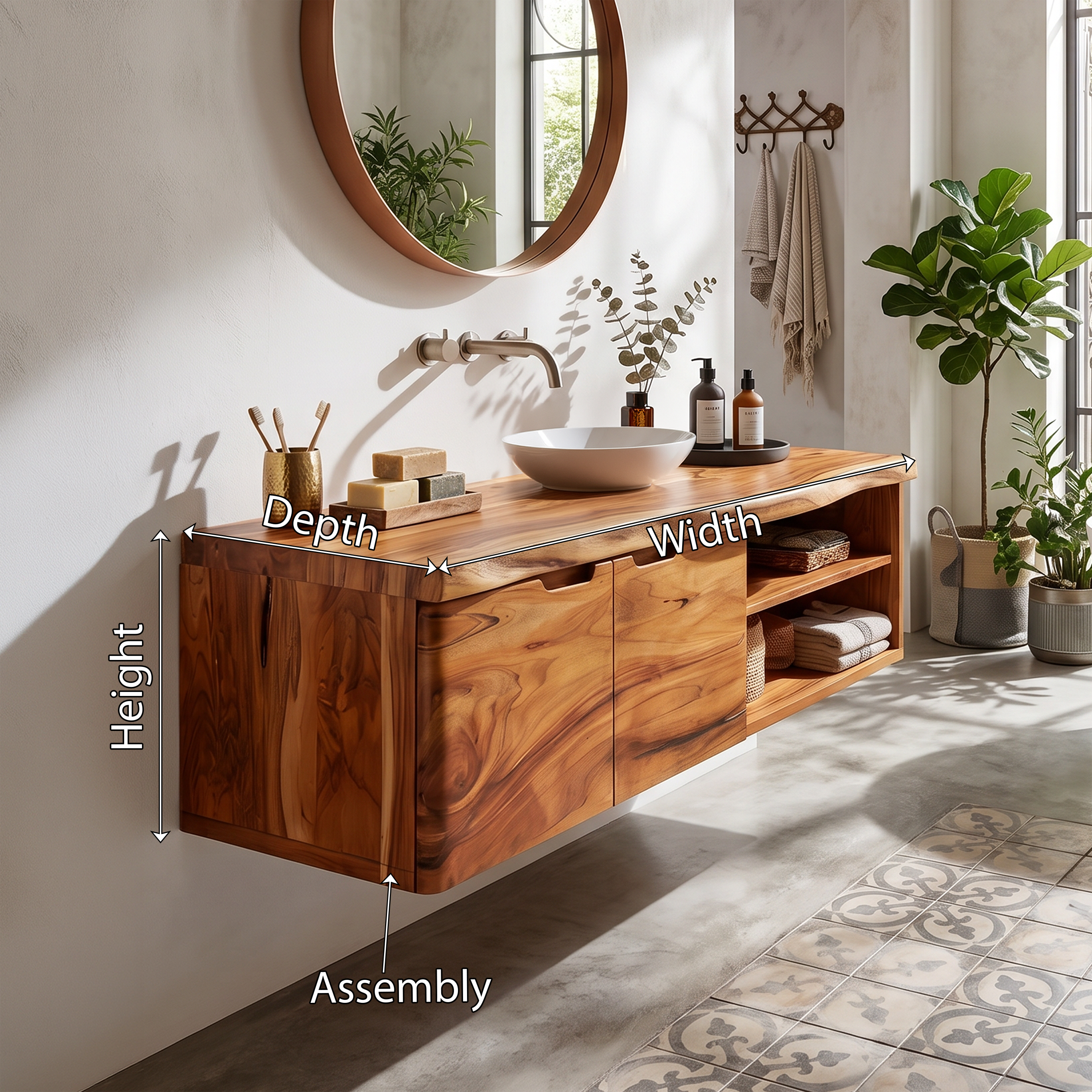 Coastal Floating Washstand Relaxing Guest Bathroom SILDTTRBRV194