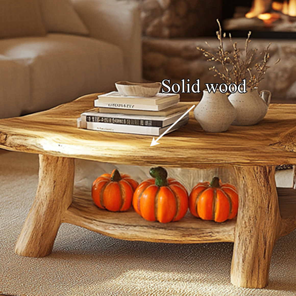 Rustic Natural Coffee Table Living Room And Cabin Room SINLSACF226