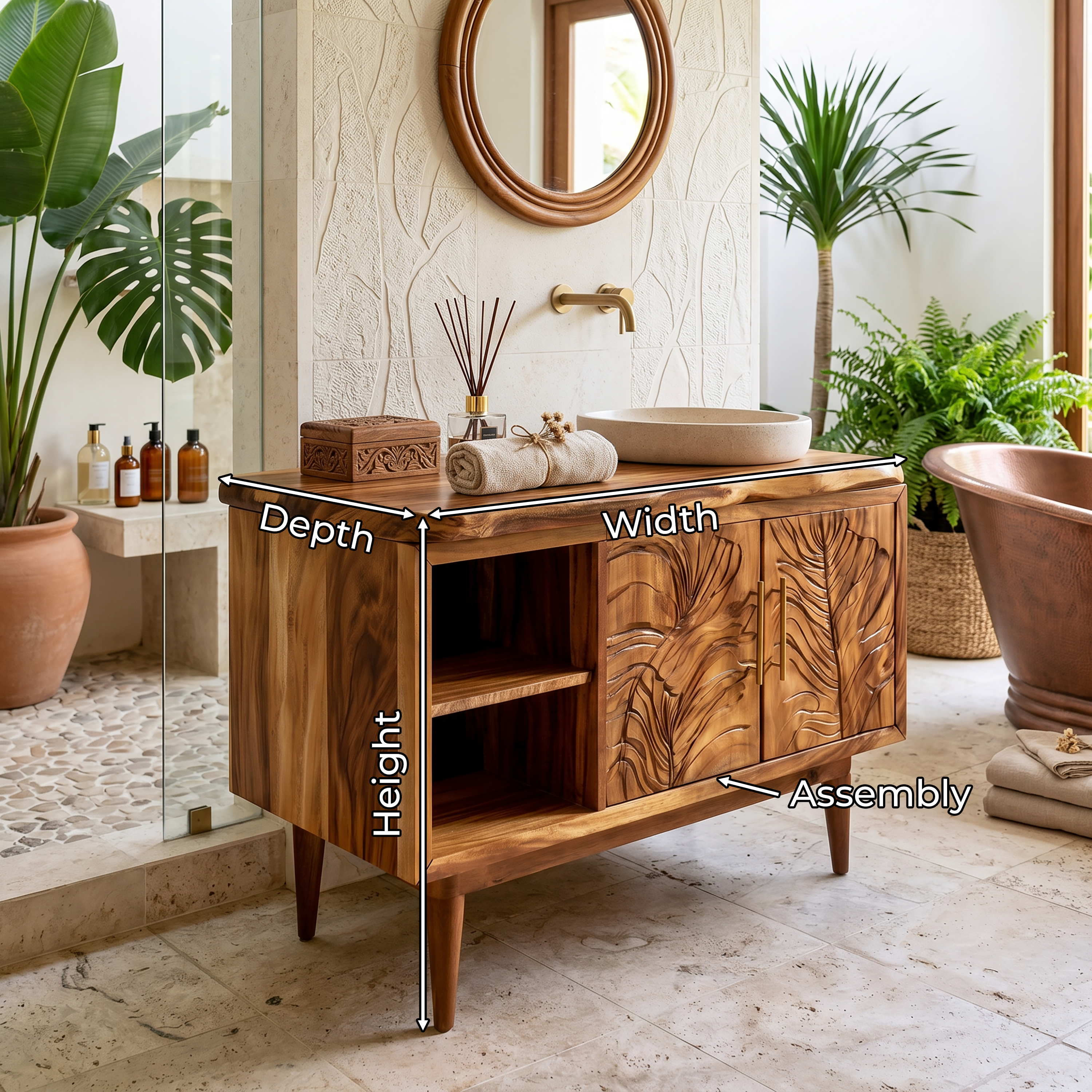 Luxury Wood Vanity Unit For Master Suite SILDTTRBRV162