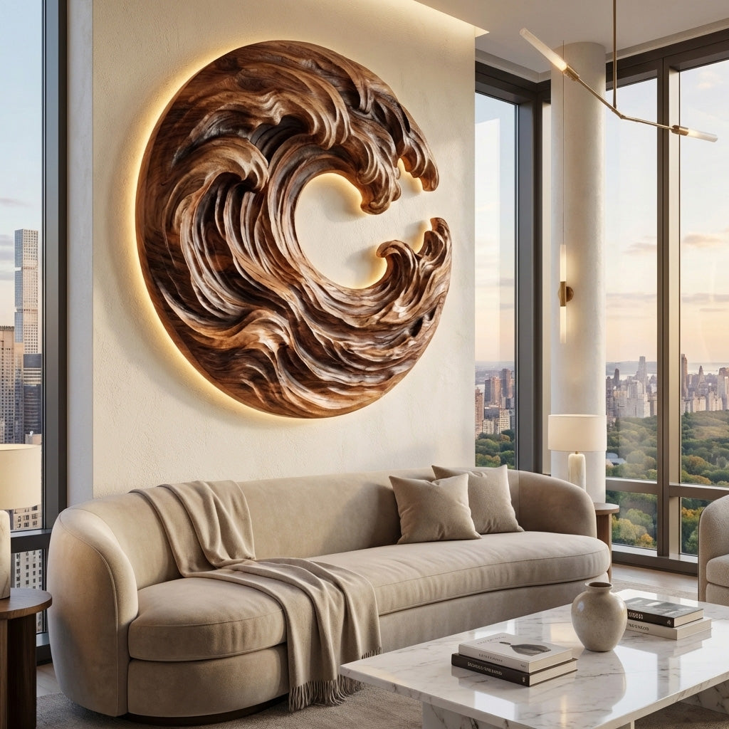Organic Wooden Wave Wall Art For Wall Decor RTTHHNWA167