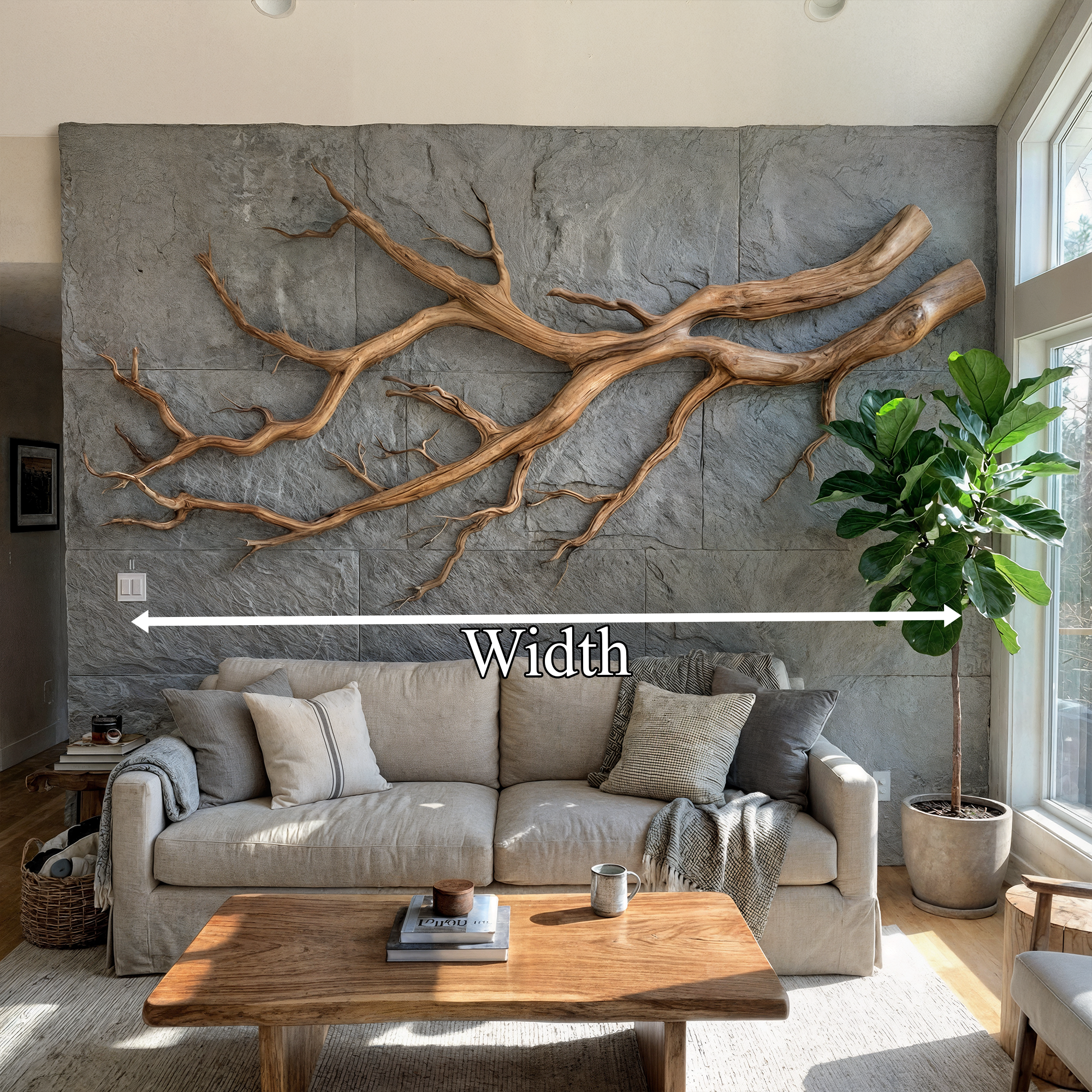 Modern Farmhouse Driftwood Branch Wall Decor Living Room SINLKIWD060