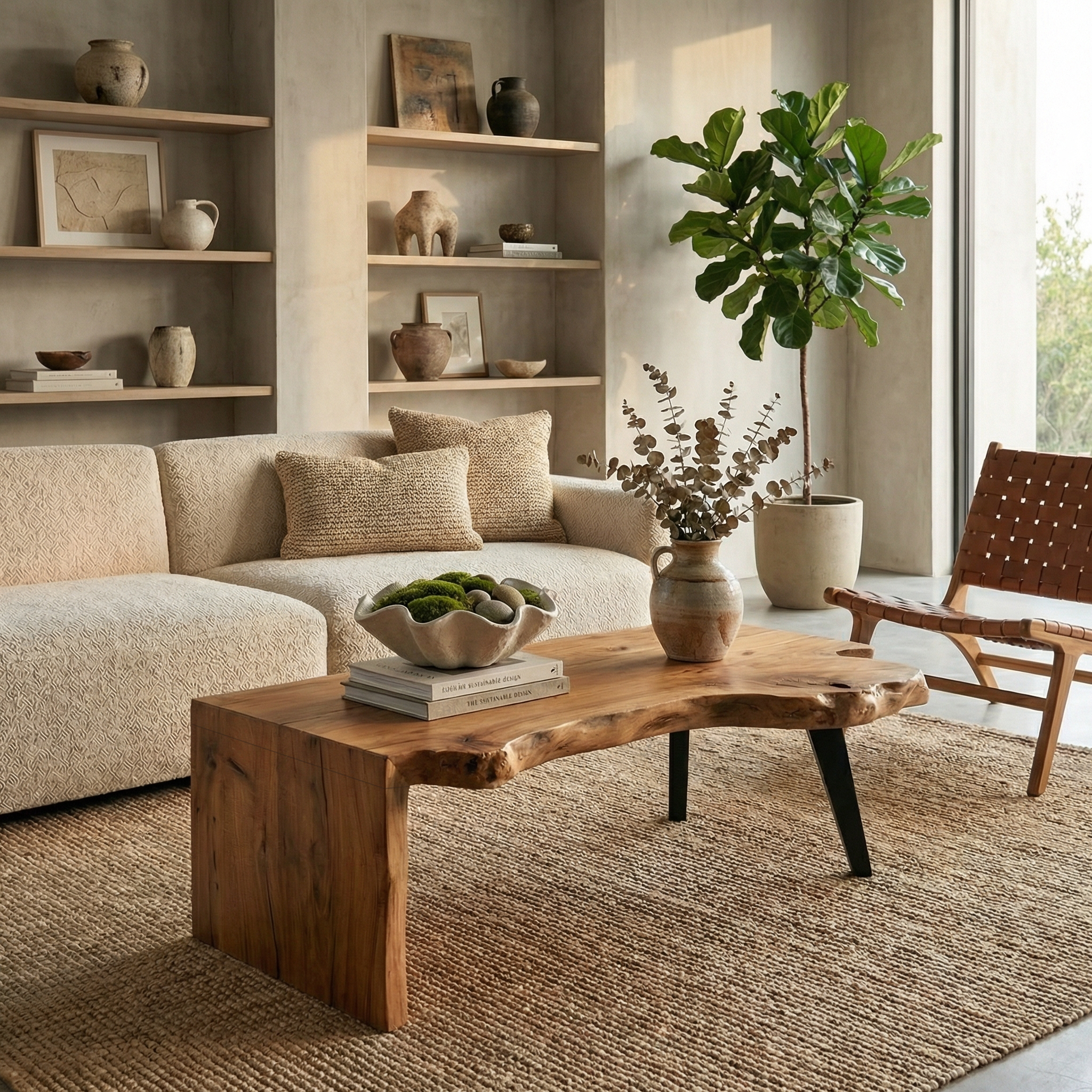 Modern Solid Wood Coffee Table For Living Room SINLSACF348