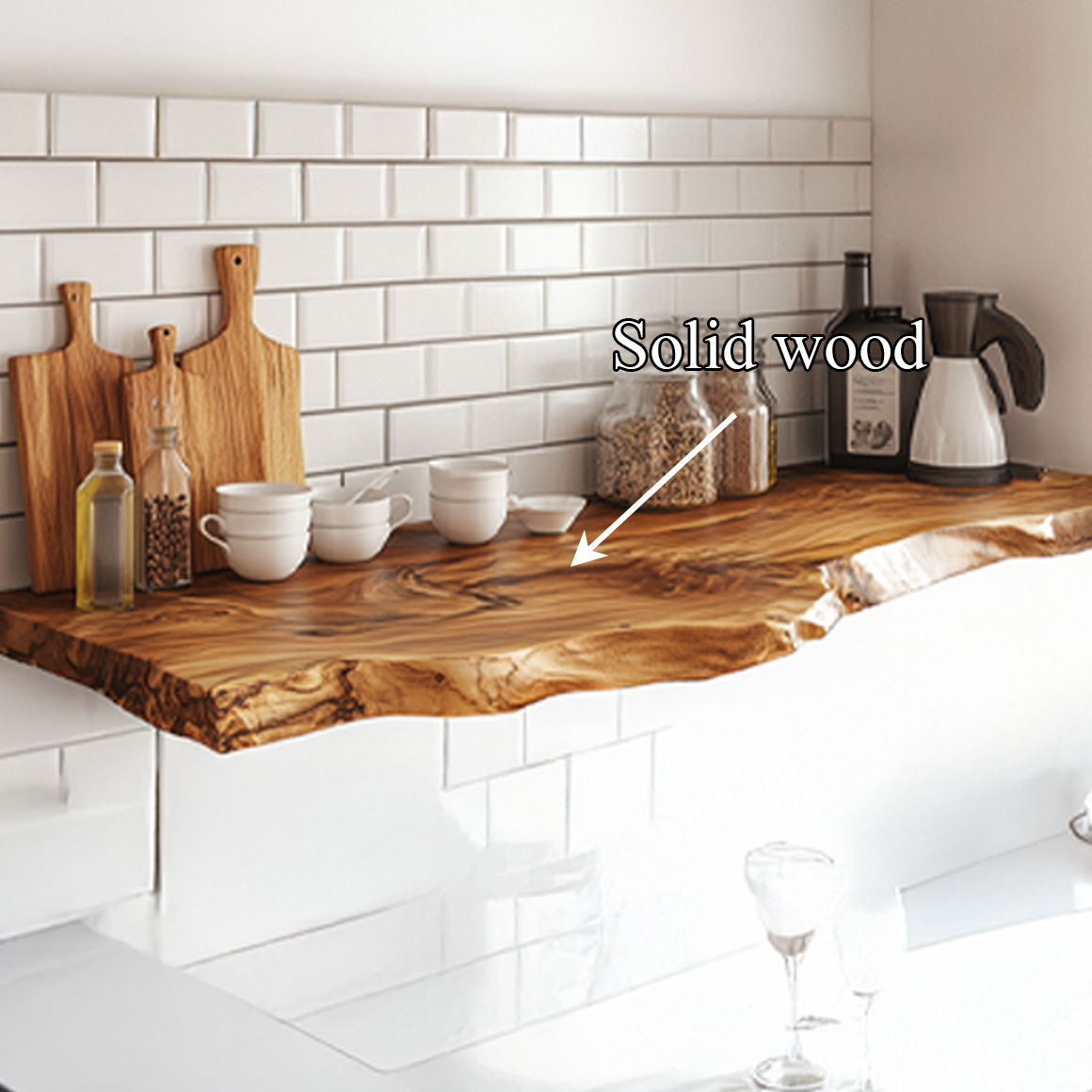 Live Edge Floating Shelf Handcrafted Kitchen Wall Storage Display SINLSAFL296