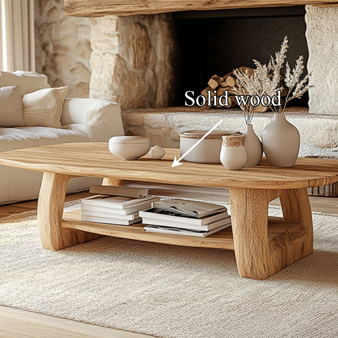 Rustic Organic Coffee Table Living Room Or Cottage Room SINLSACF229