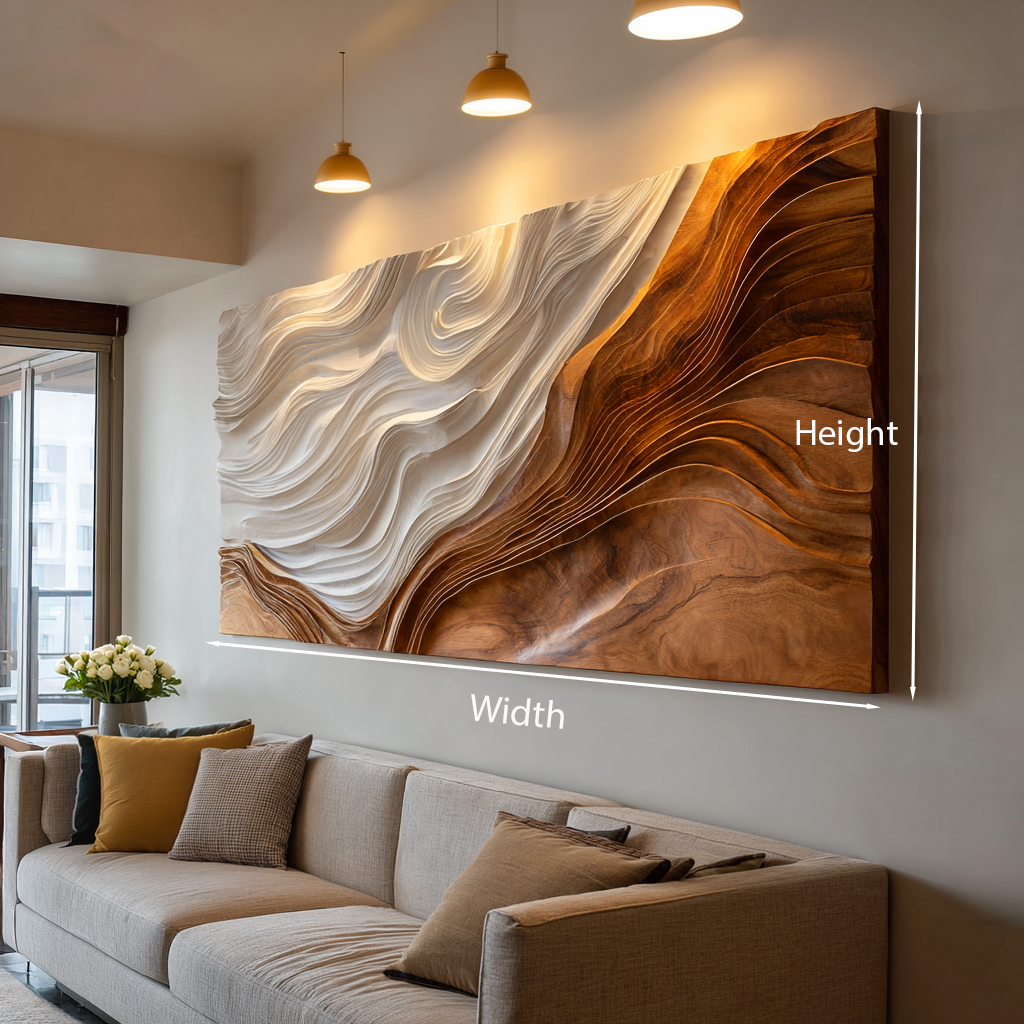 Contemporary Wooden Wave Wall Art For Wall Decor RTTHTTWA119