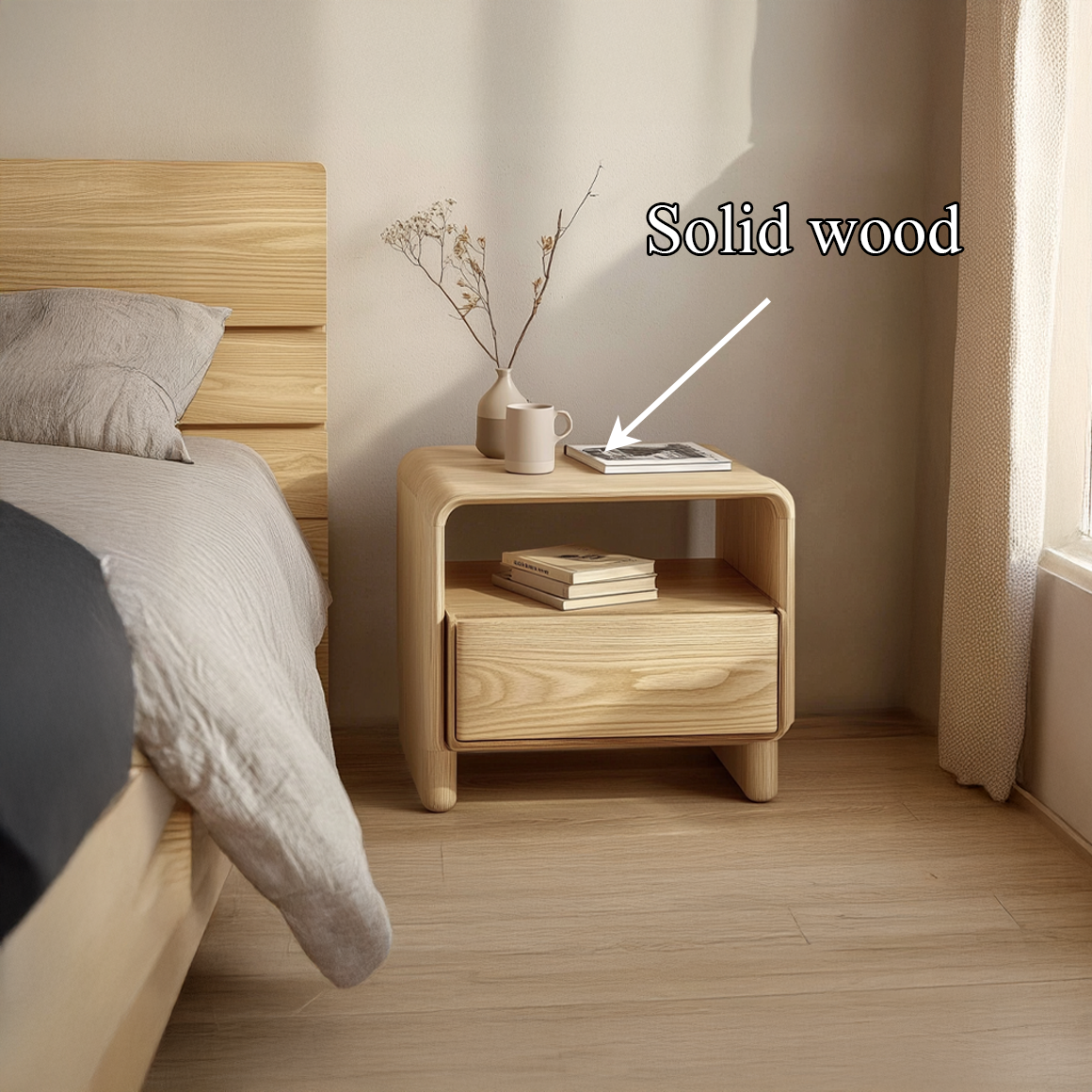 Mid Century Accent Bedside Table For Bedroom SINLSABT177