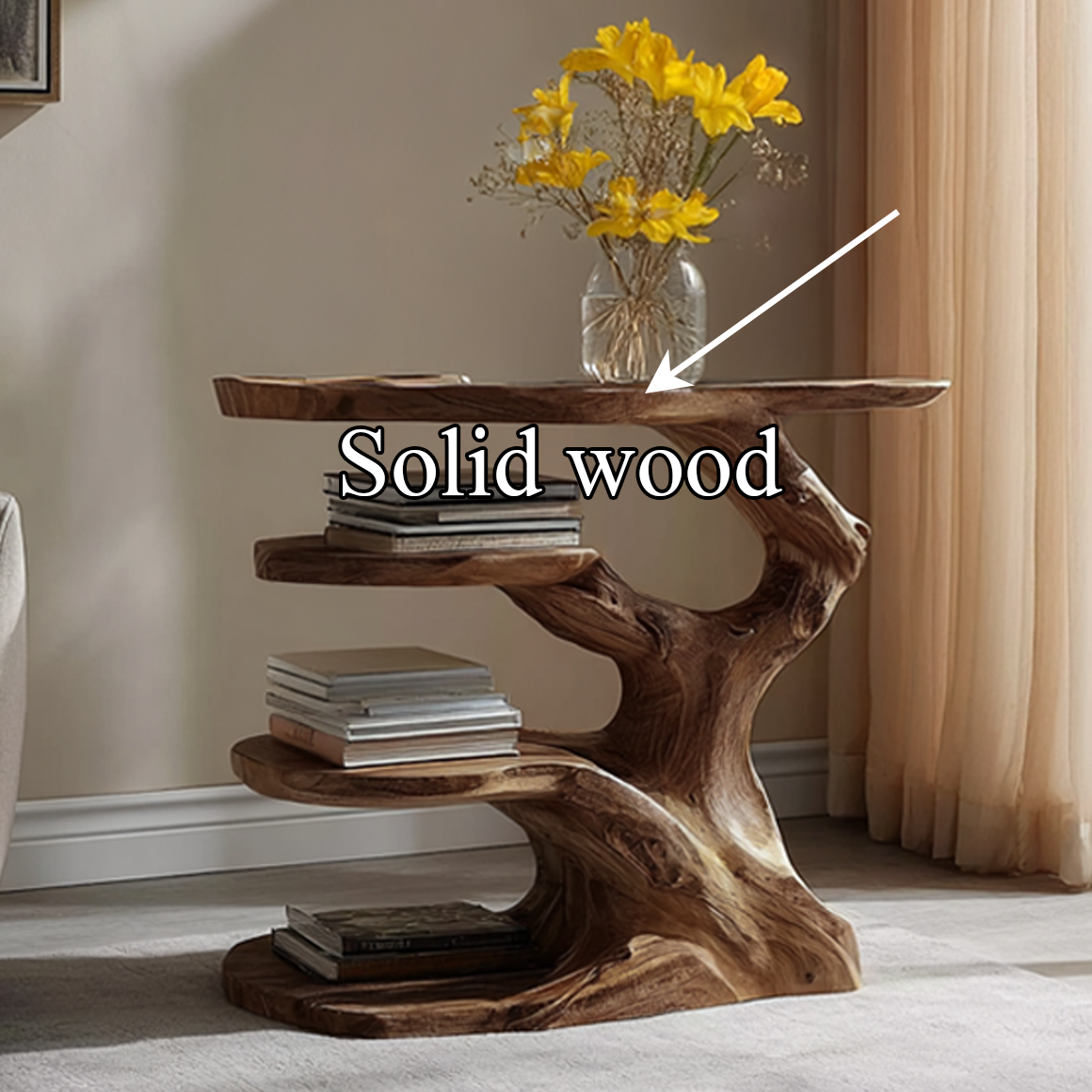 Free Standing Rustic Tree Side Table Bedroom SINLSABT088