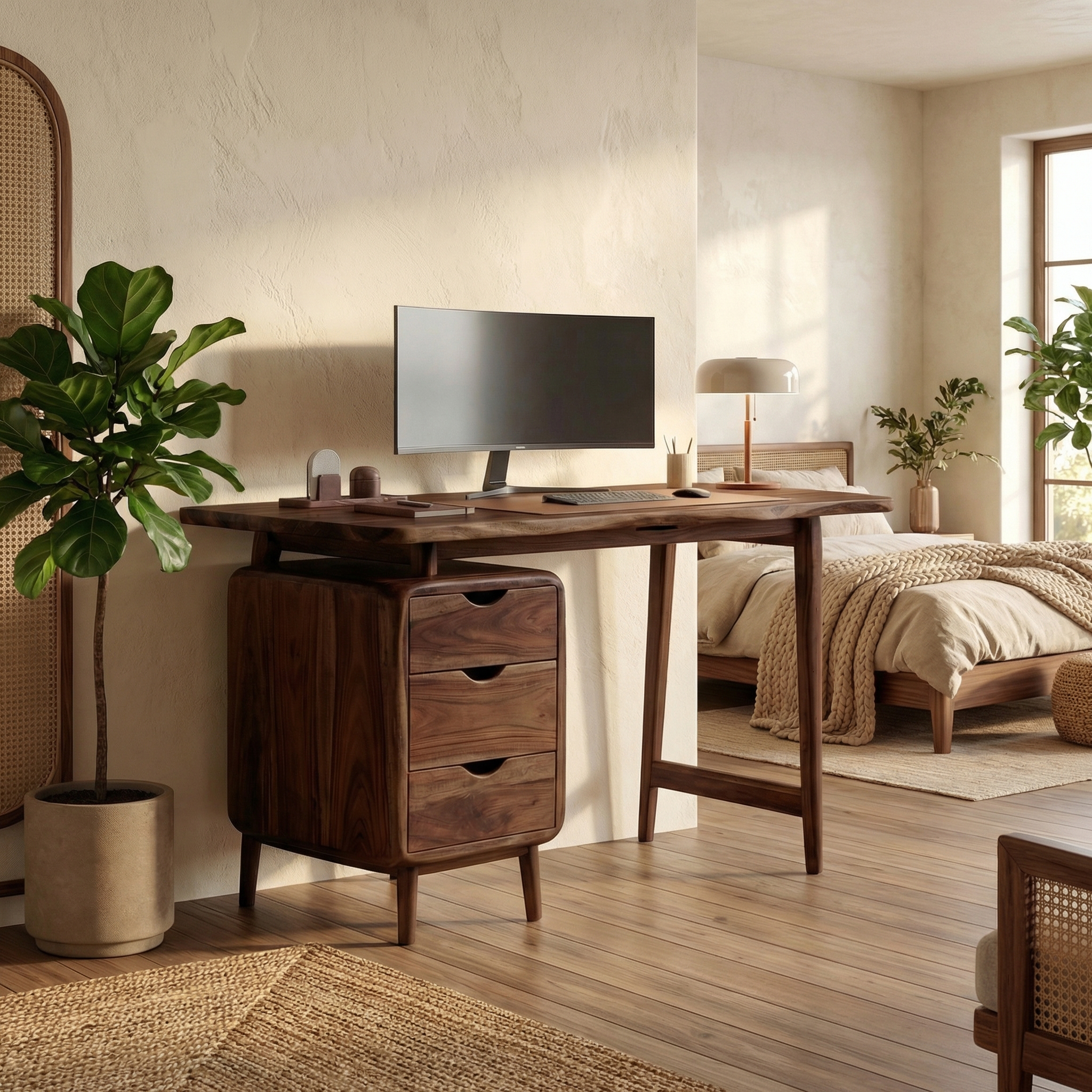 Mid Century Storage Desk For Bedroom And Home Office SINLSADK098