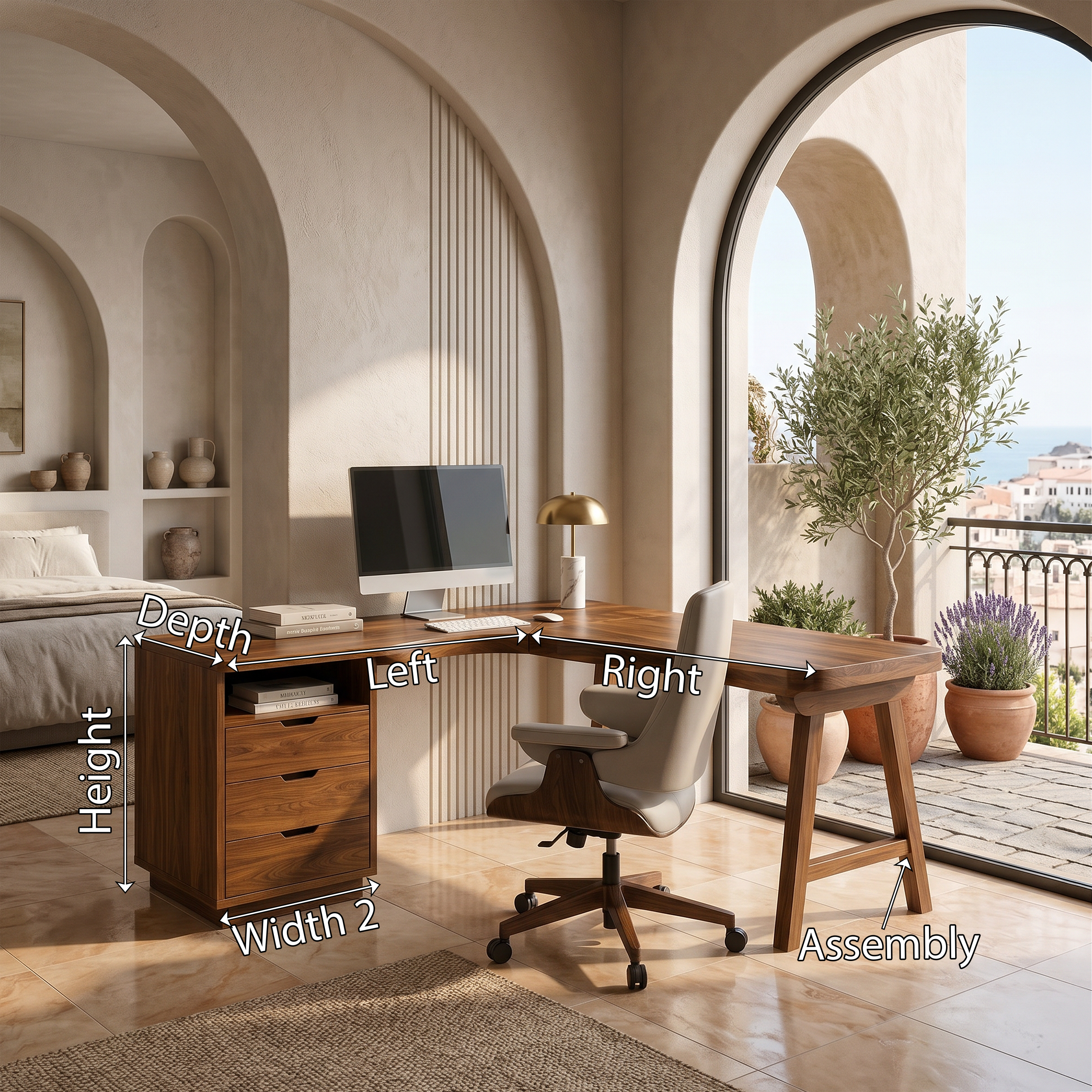 Organic Executive Desk Bedroom Workspace SILDTTRDE038