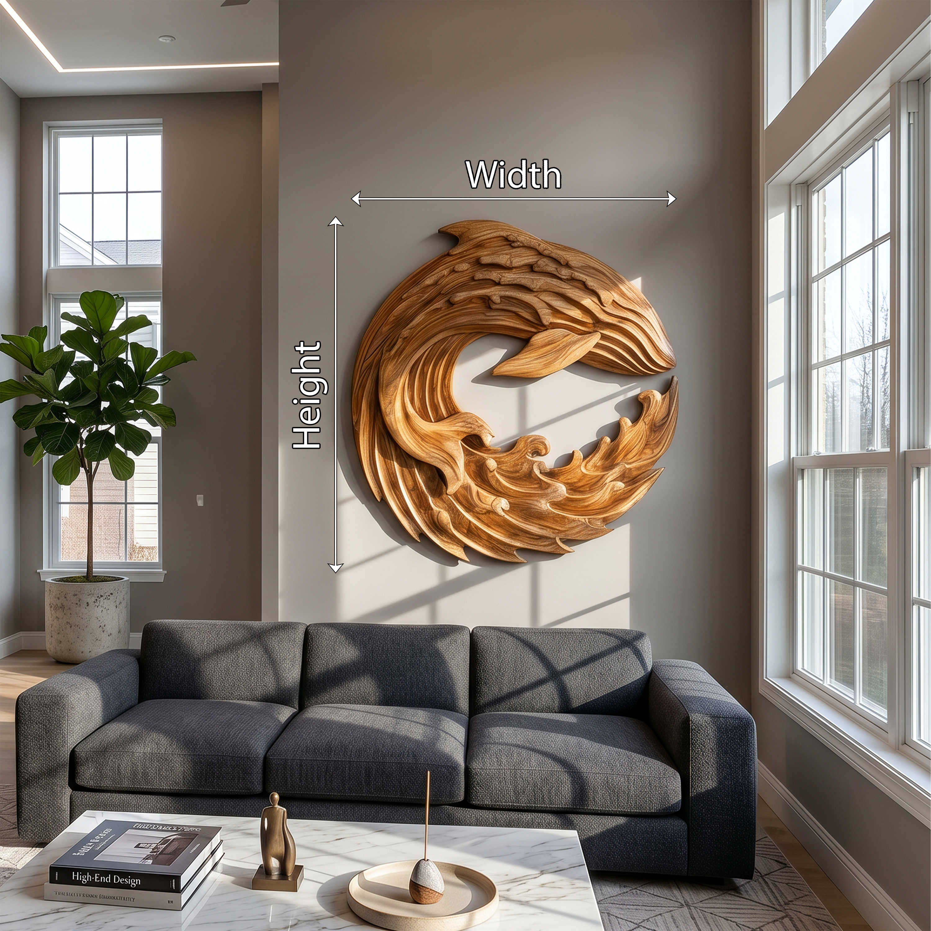 Contemporary Ocean Wave Wood Wall Art For Luxury Living Room Decor SILDTTRWA077