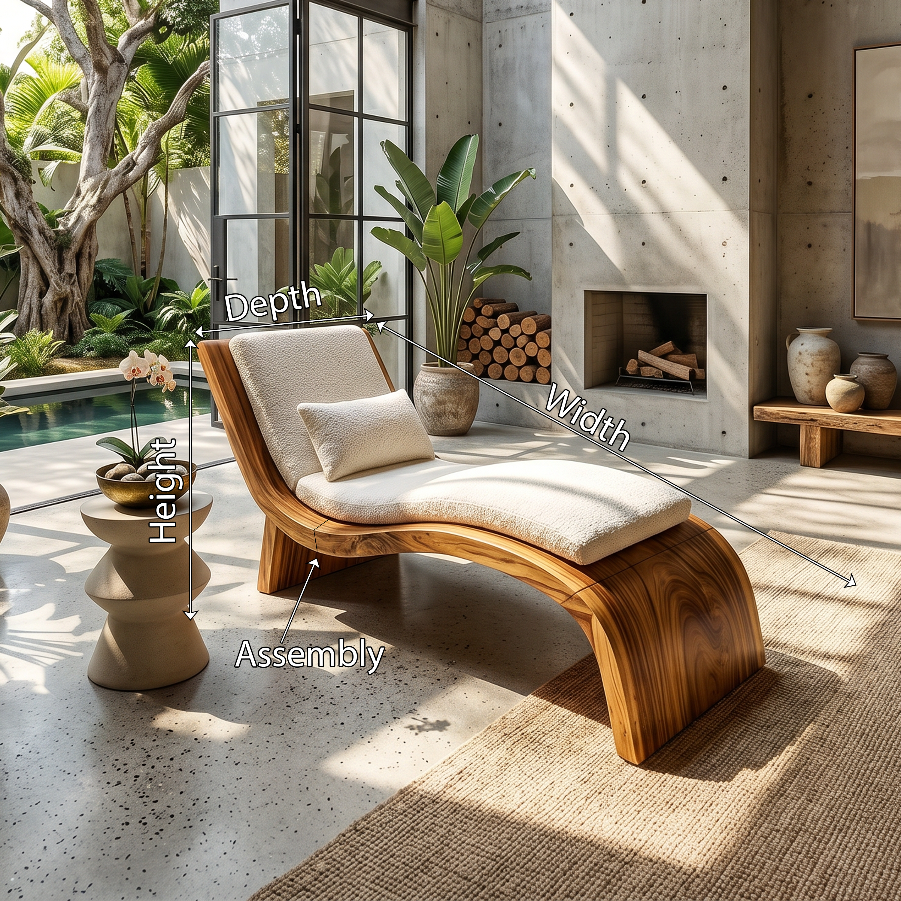 Contemporary Wooden Daybed Indoor Outdoor Luxury Home Furniture SILDTTRDB006