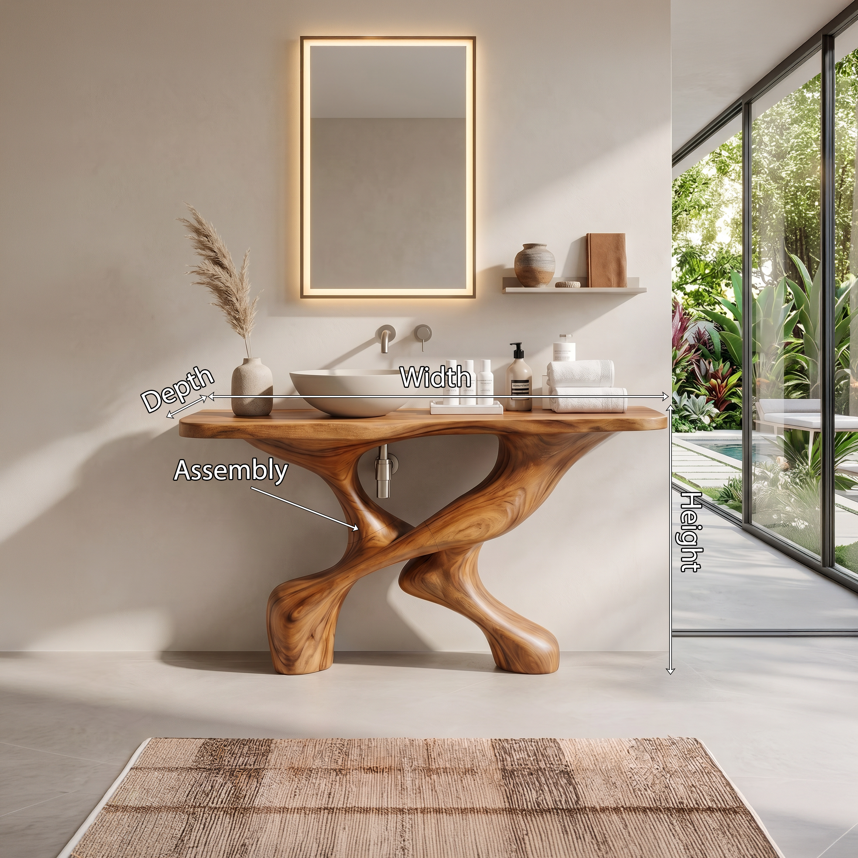 Handcrafted Vanity For Elegant Bathroom Furniture SILDTTNBRV007