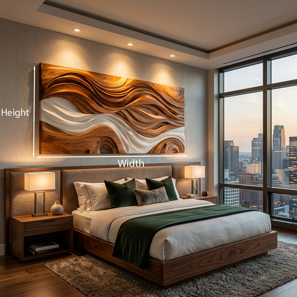Modern Natural Wood Wall Art Wave Design For Living Room RTTHTTWA122