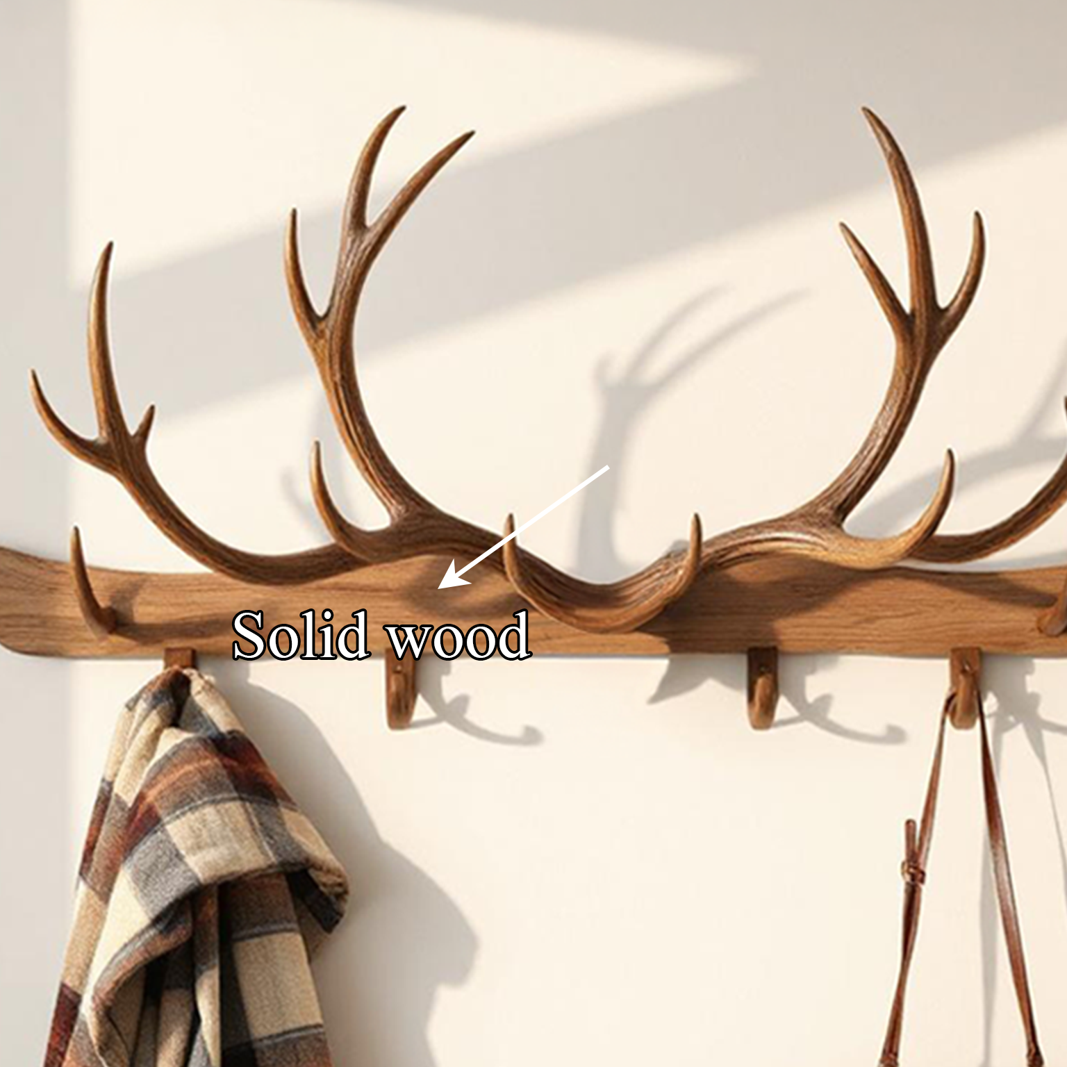 Rustic Antler Wall Rack Entryway Hallway SINLSATCR019