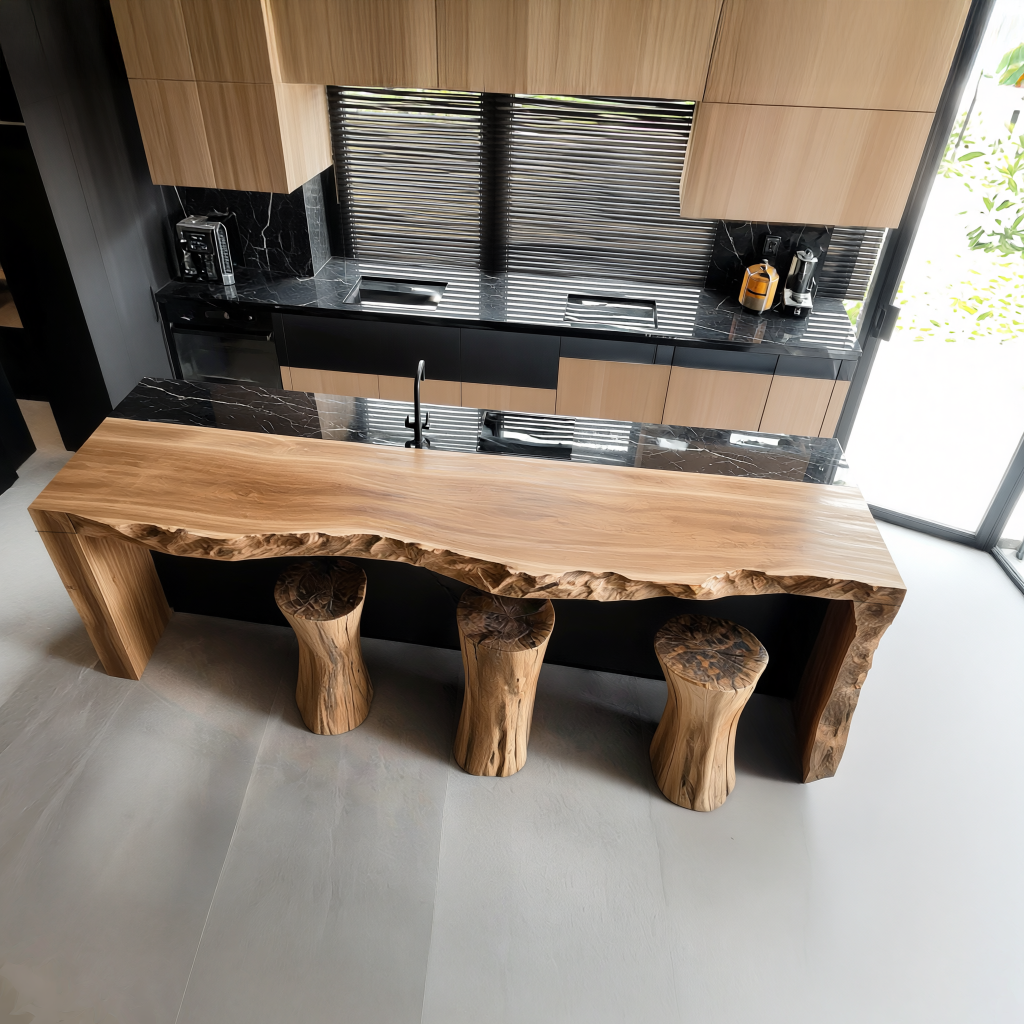Modern Live Edge Kitchen Island For Kitchen And Breakfast Bar SINLSAKI127