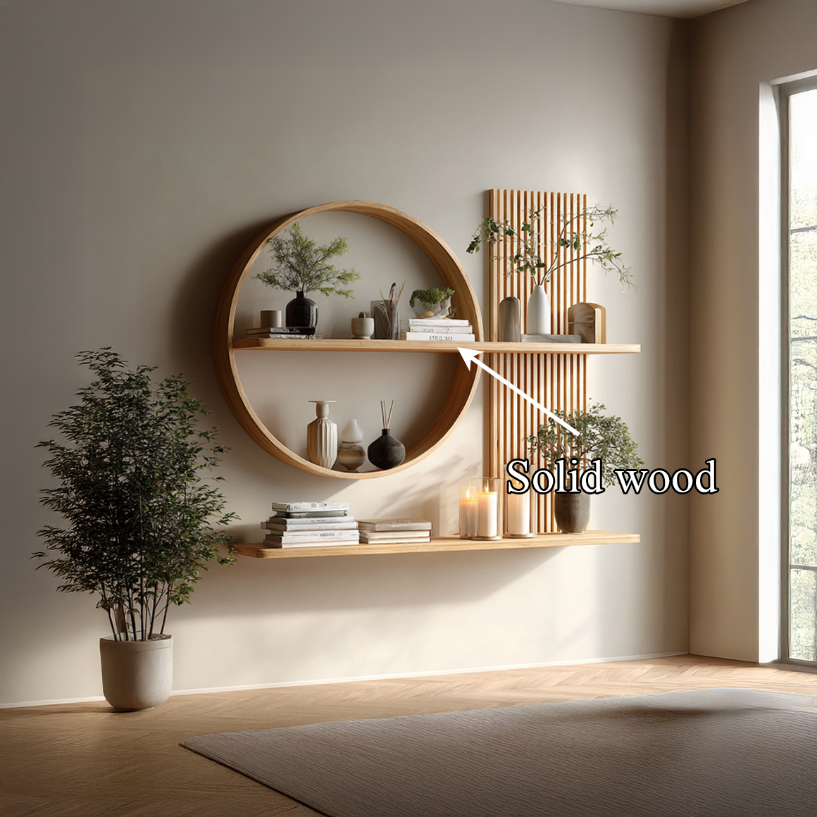 Scandinavian Japanese Wall Decor Shelf Living Room And Natural Room SINLSAFL234