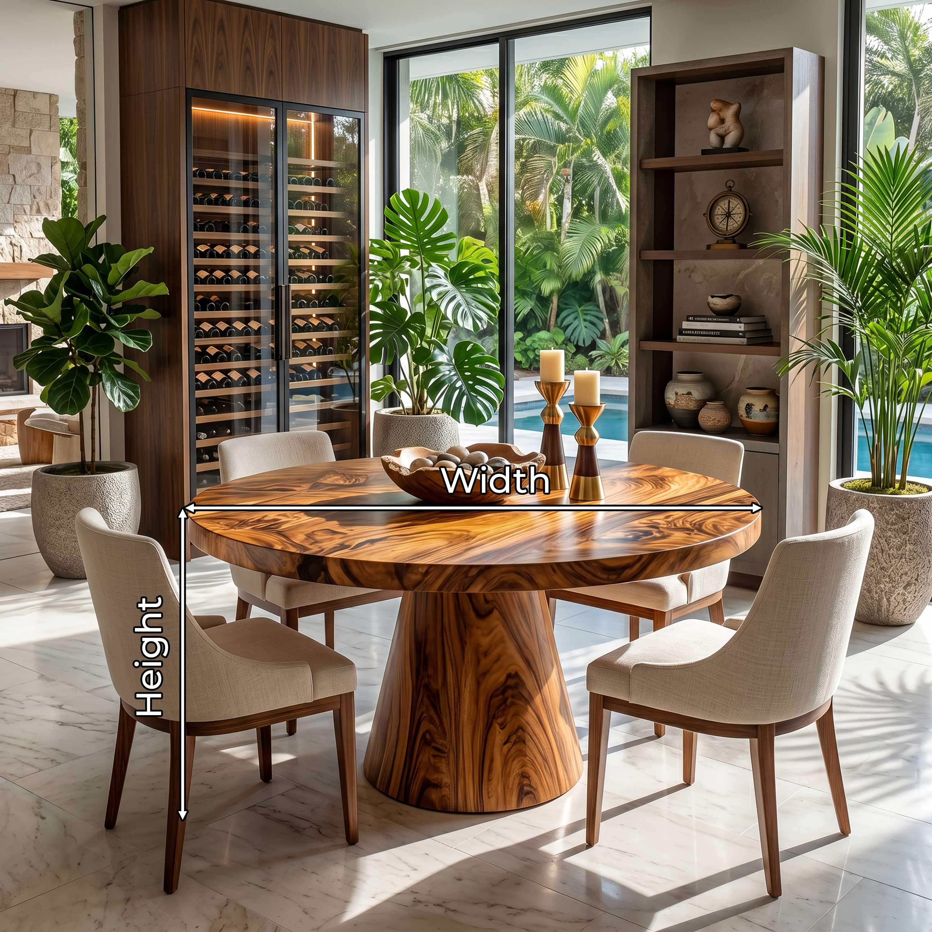Luxury Round Center Table For Wine Dining Room SILDTTRDN081