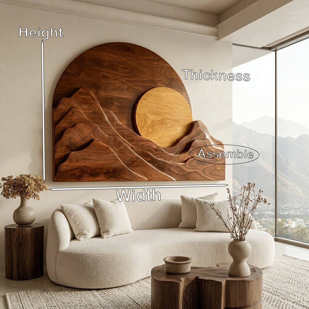 Organic Modern Mountain Wood Wall Art For Living Room RTTHHNWA201