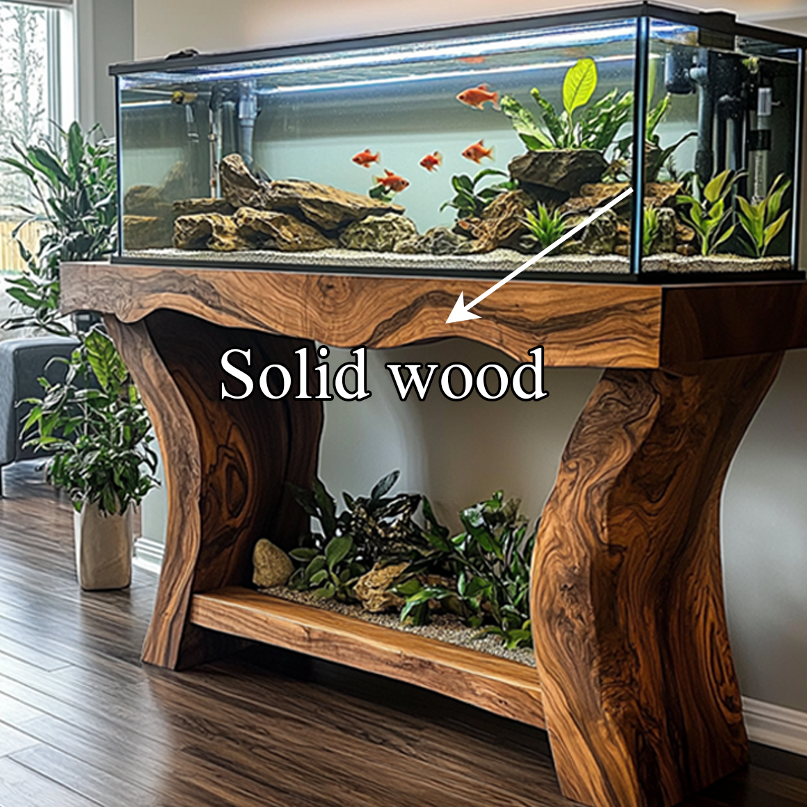 Rustic Organic Luxury Aquarium Stand Living Room Or Sunroom SINLSAWT011