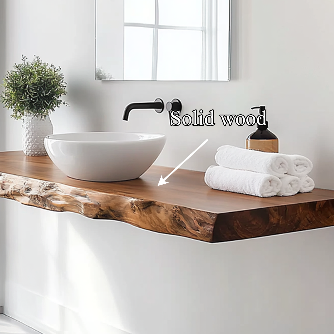 Mid Century Bathroom Vanity Shelf Organic Wood Bathroom Interior SINLSABRV227