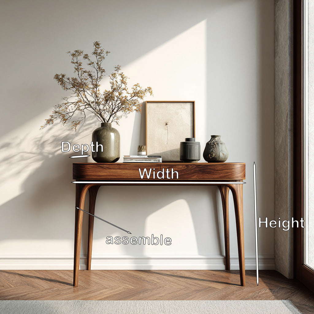 Minimalist Sculptural Wood Console Table For Modern Entryway RTTHHNCS025