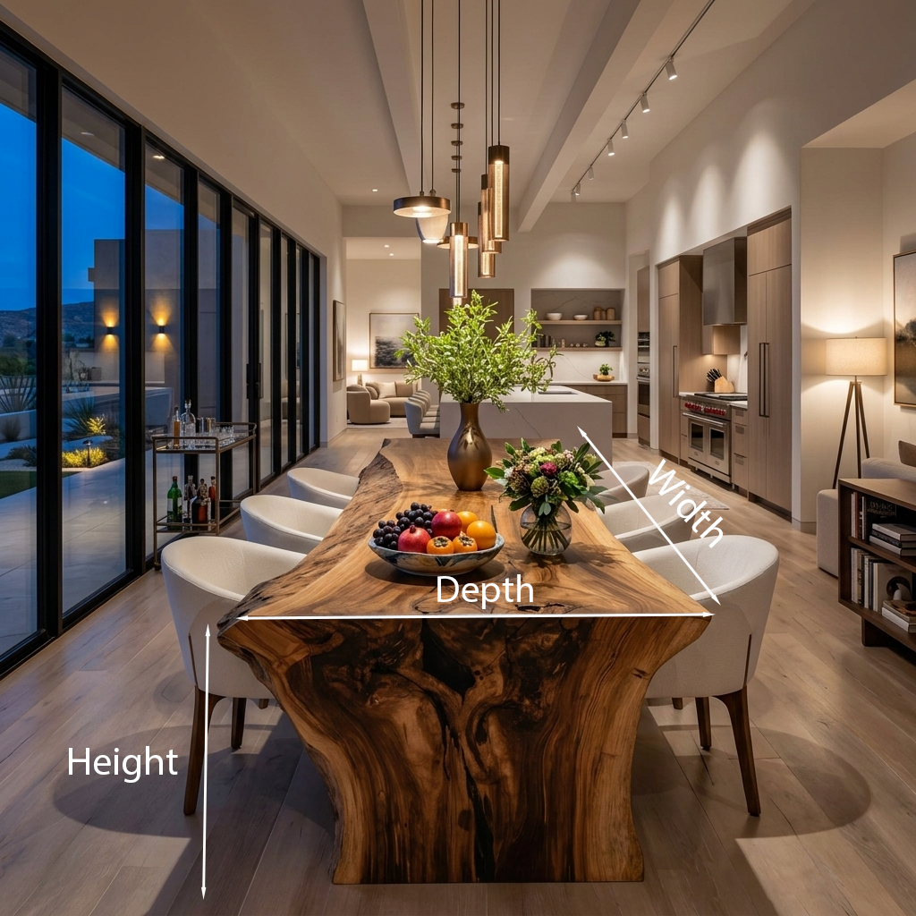 Contemporary Live Edge Dining Table For Dining Room SITHTTDN004