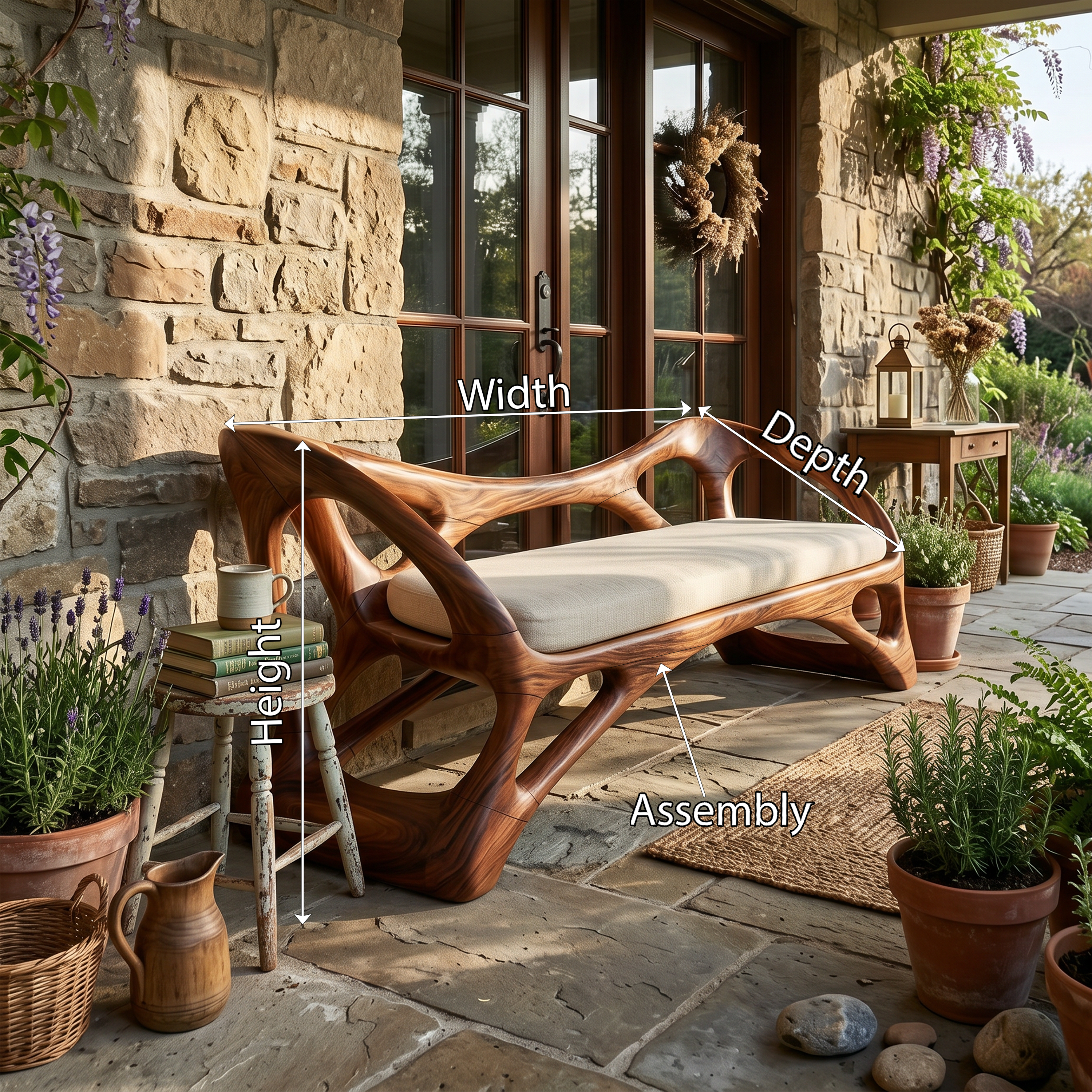 Handcrafted Wooden Bench Boutique Hotel SILDTTRBEN074