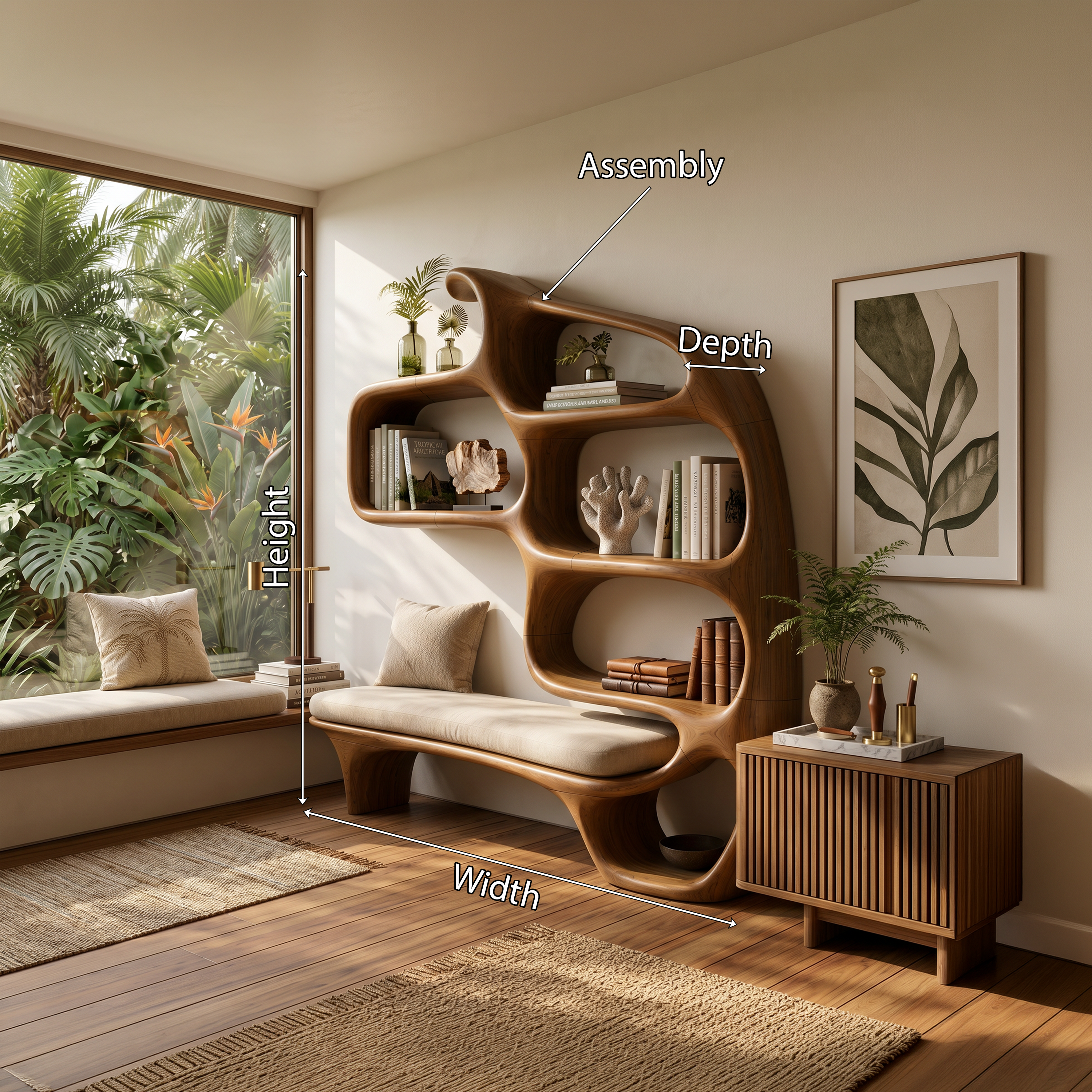 Modern Sculptural Bookshelf For Stylish Reading Space SILDTTNBS052
