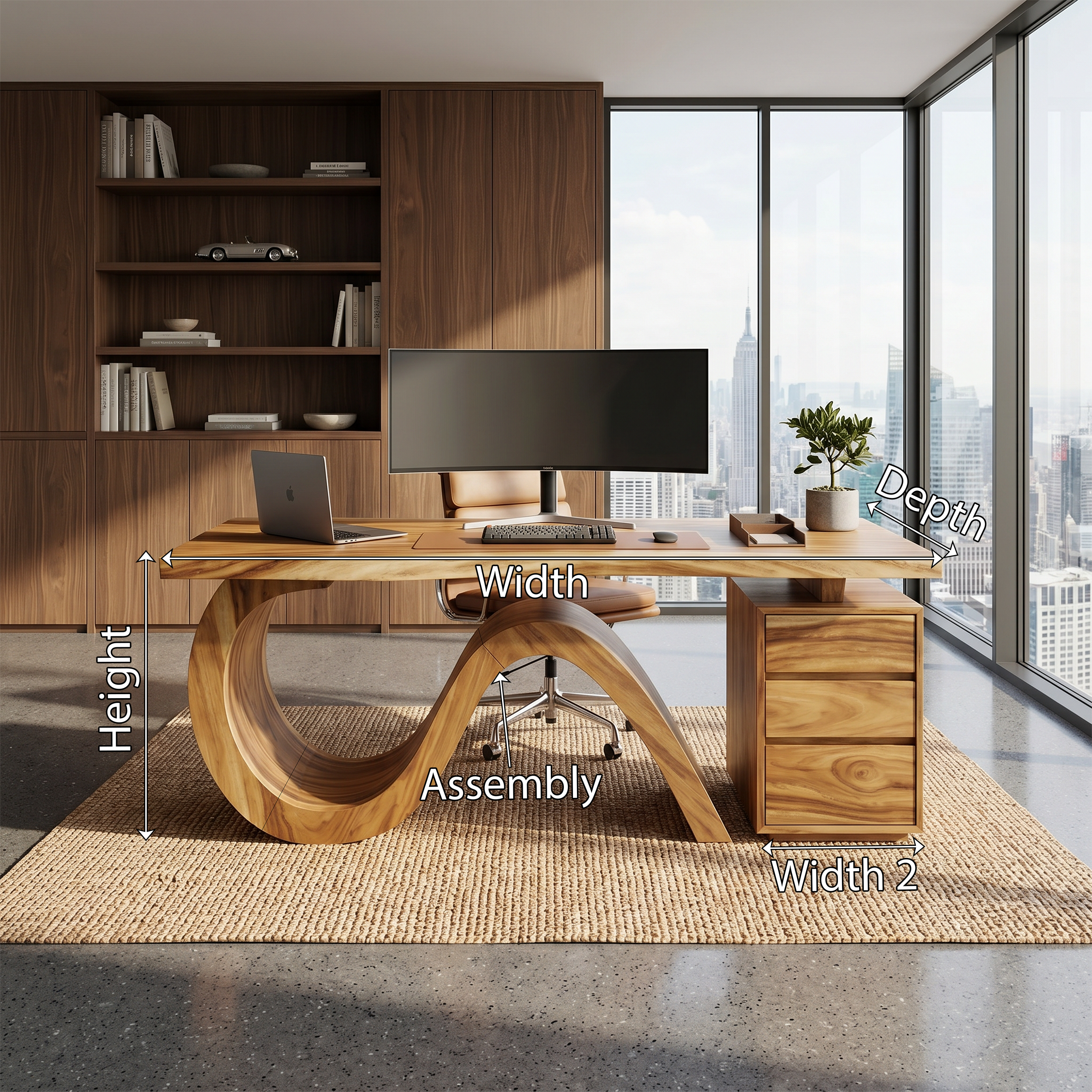 Organic Live Edge Executive Desk City Office SILDTTRDE027