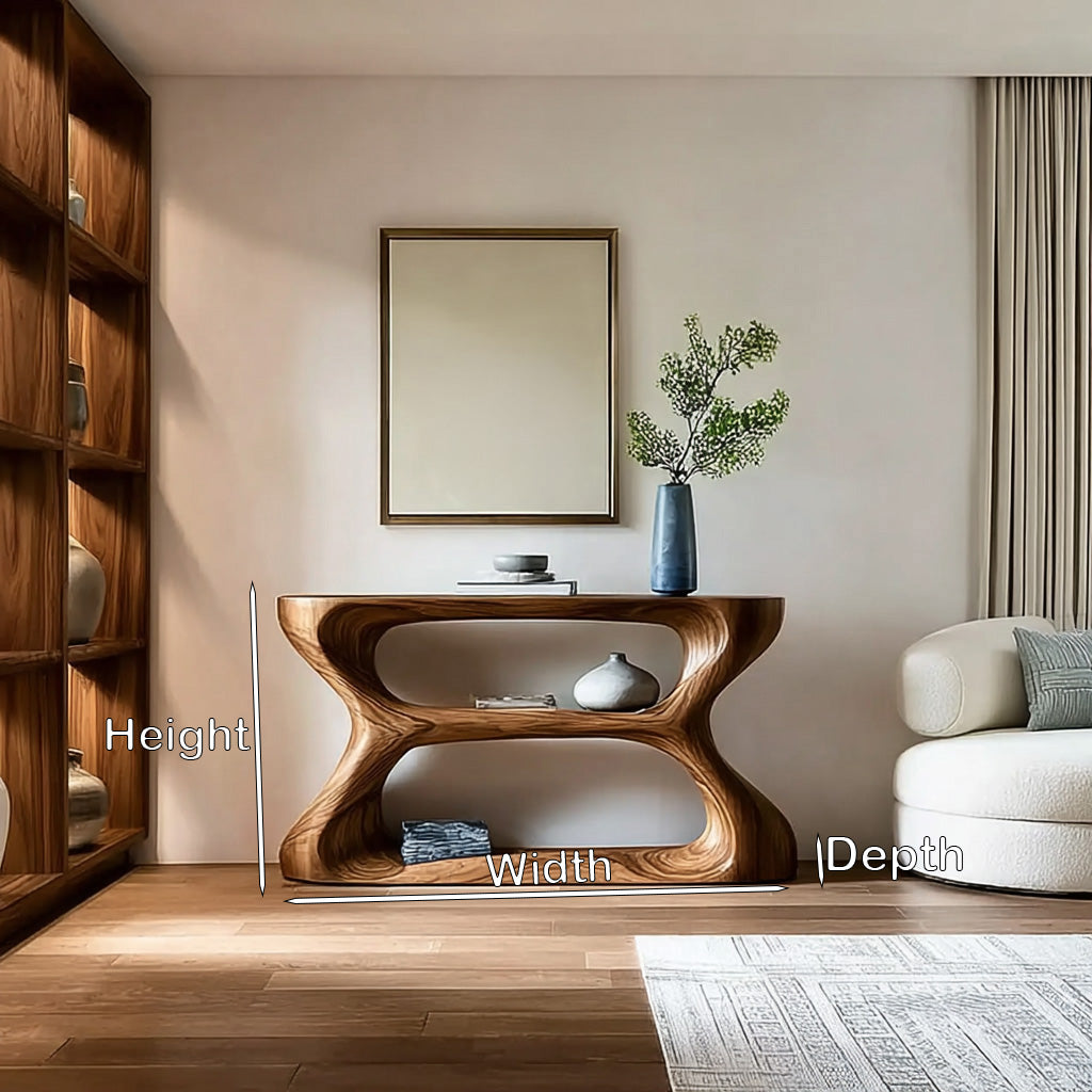 Organic Style Natural Wood Console Table For Living Room RTTHHNCS046