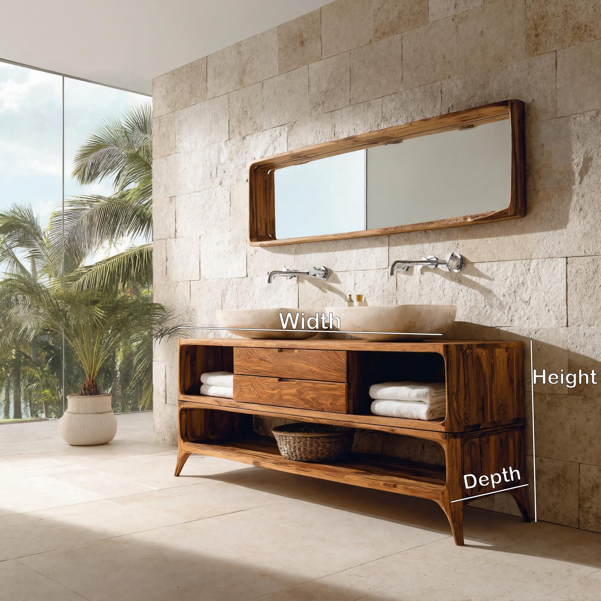 Luxury Bathroom Vanity Two-tier Design For Bathroom Furniture RTTHHNBRV011