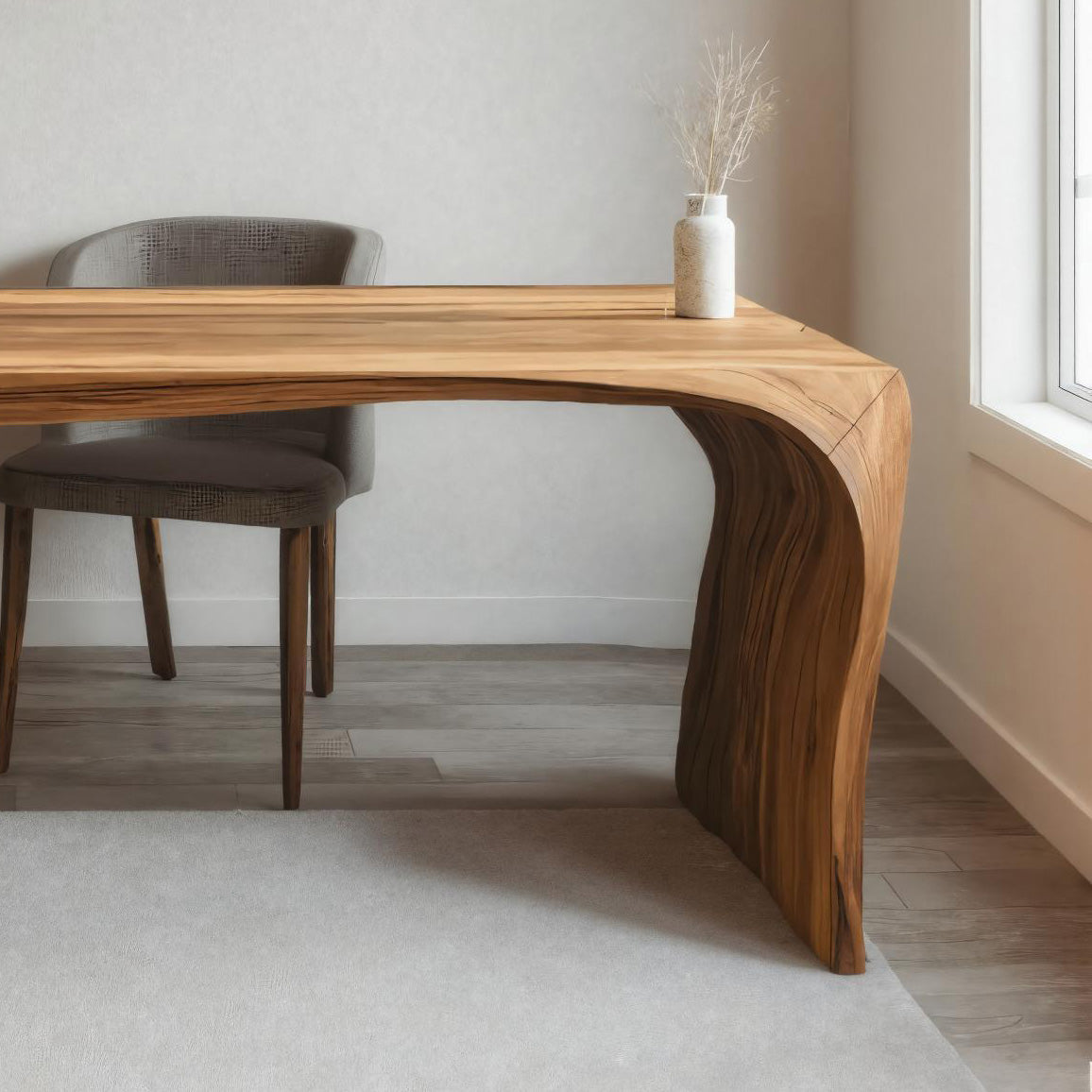 Modern Carved Desk Curved Leg With Drawer Cabinet For Workspace RTTHHNDE079