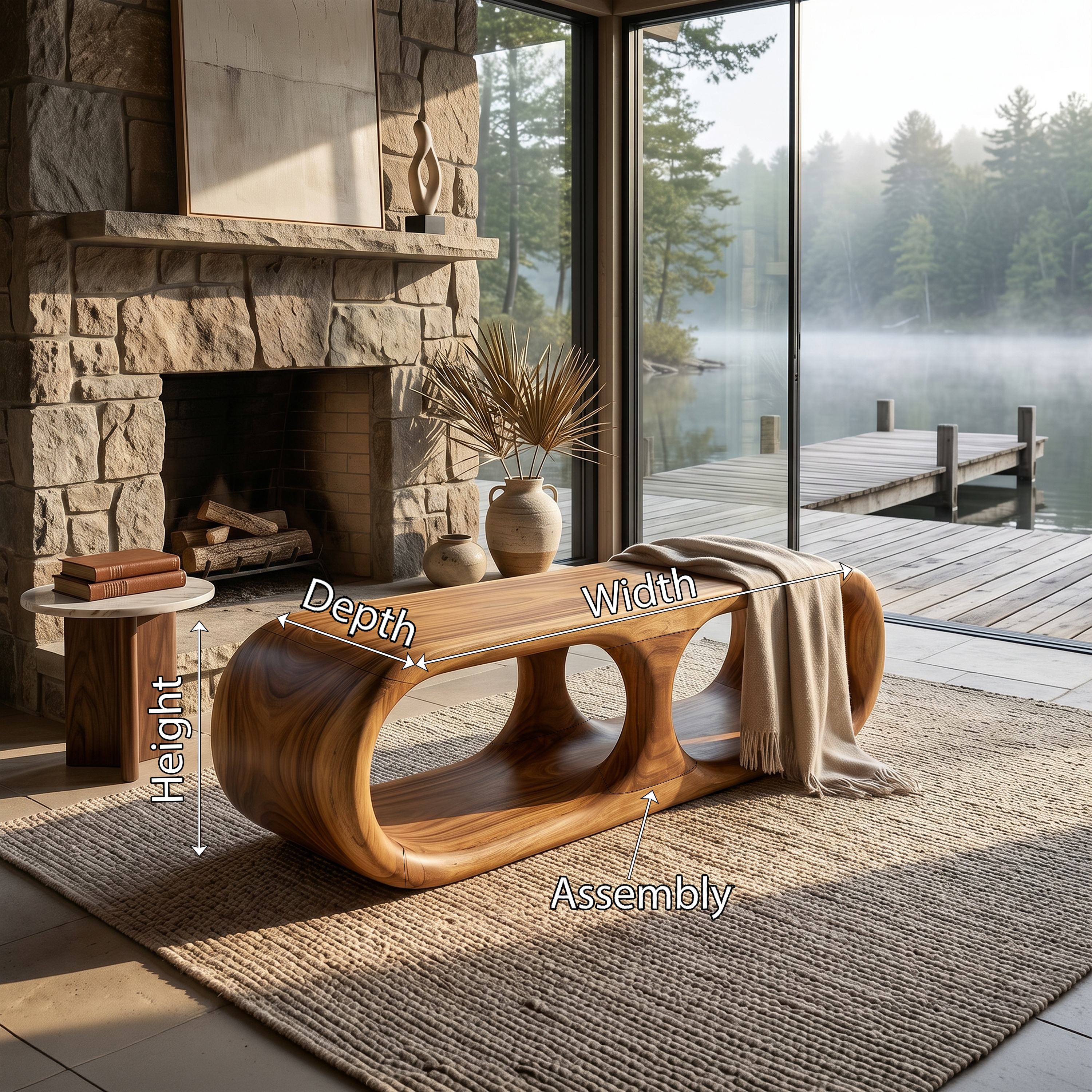 Japandi Wooden Bench Serene Entryway SILDTTRBEN058