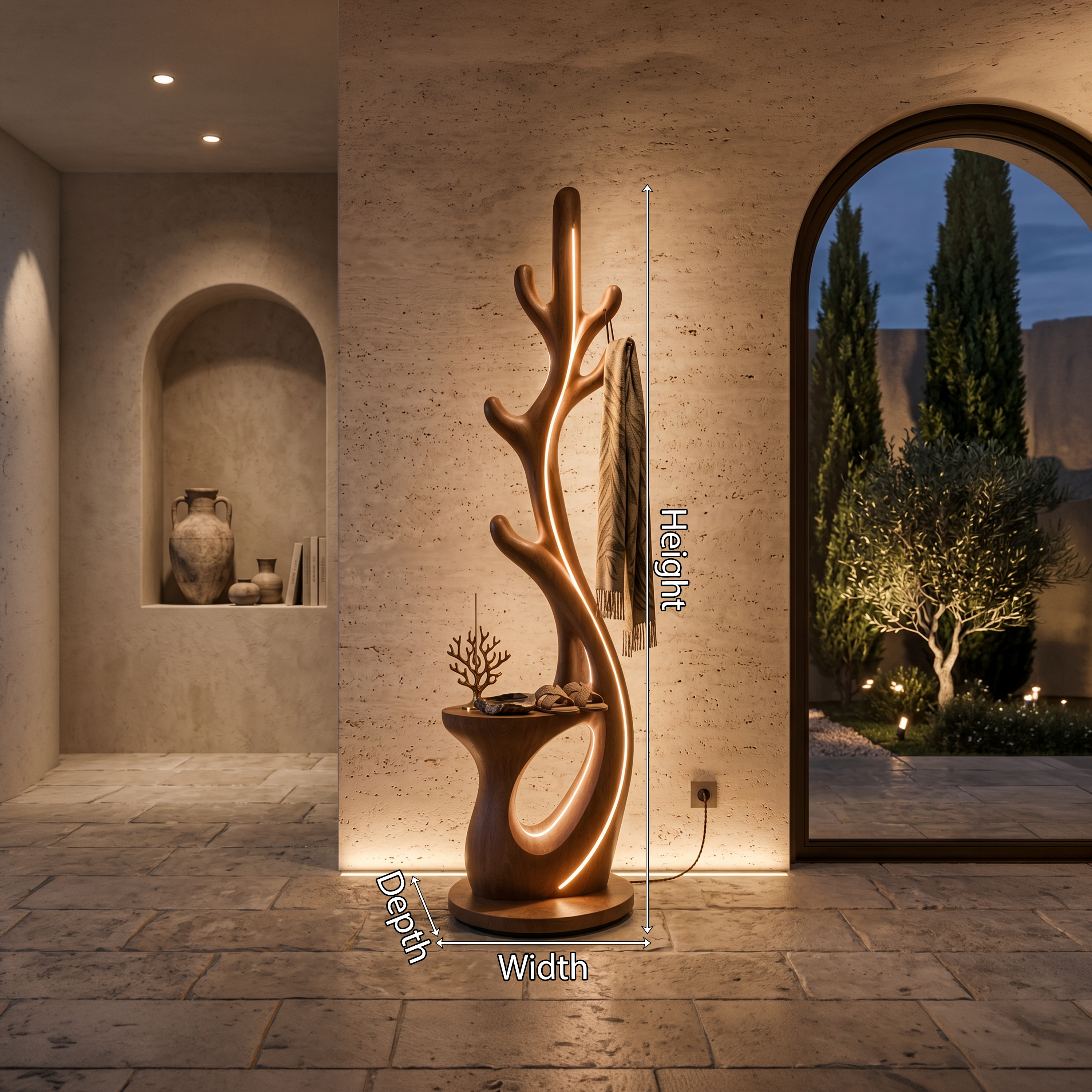 Modern Branch Lamp With Rack For Corner SILDTTNLAM019
