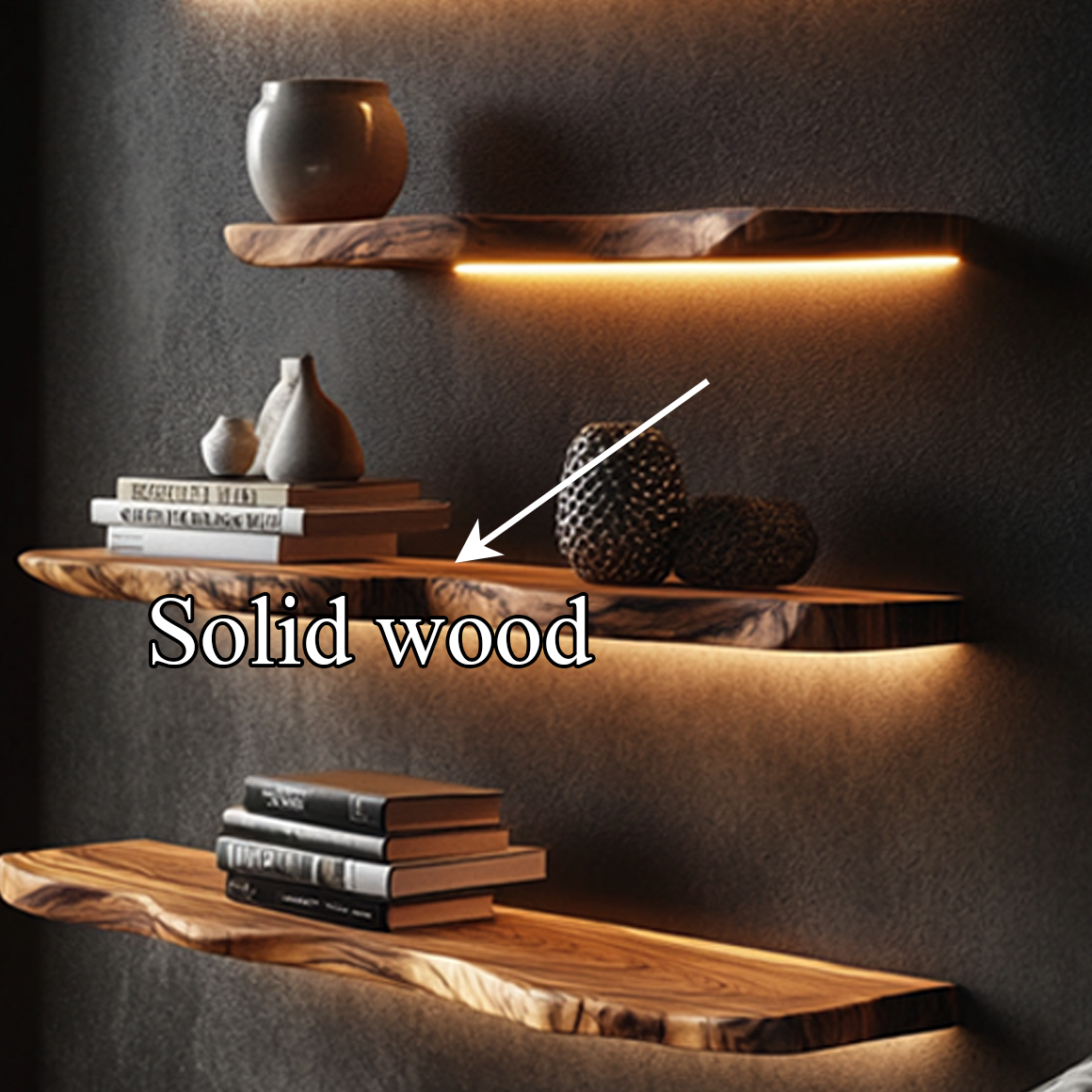 Rustic Floating Wall Shelf Living Room Bedroom Office SINLSAFL191