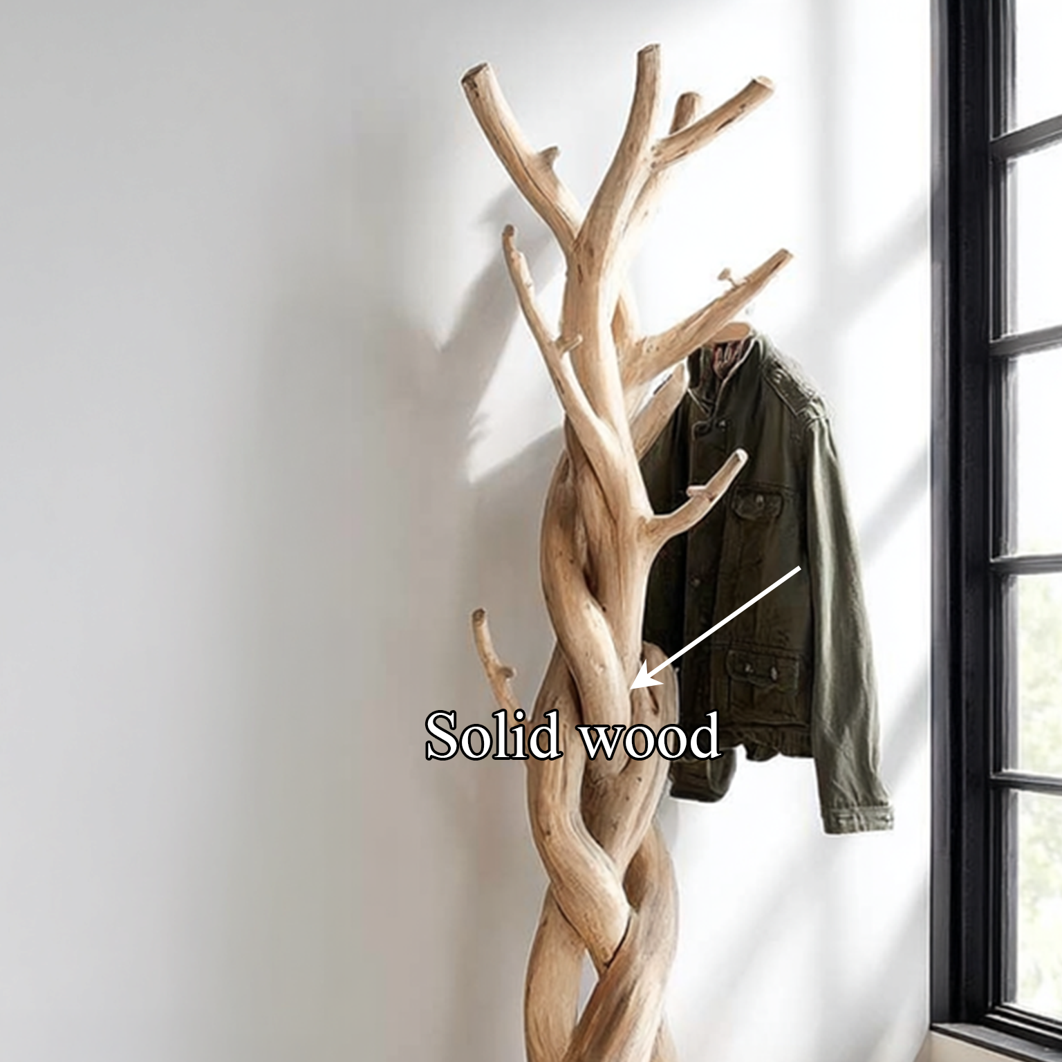 Rustic Tree Coat Rack Bedroom Closet SINLSATCR012