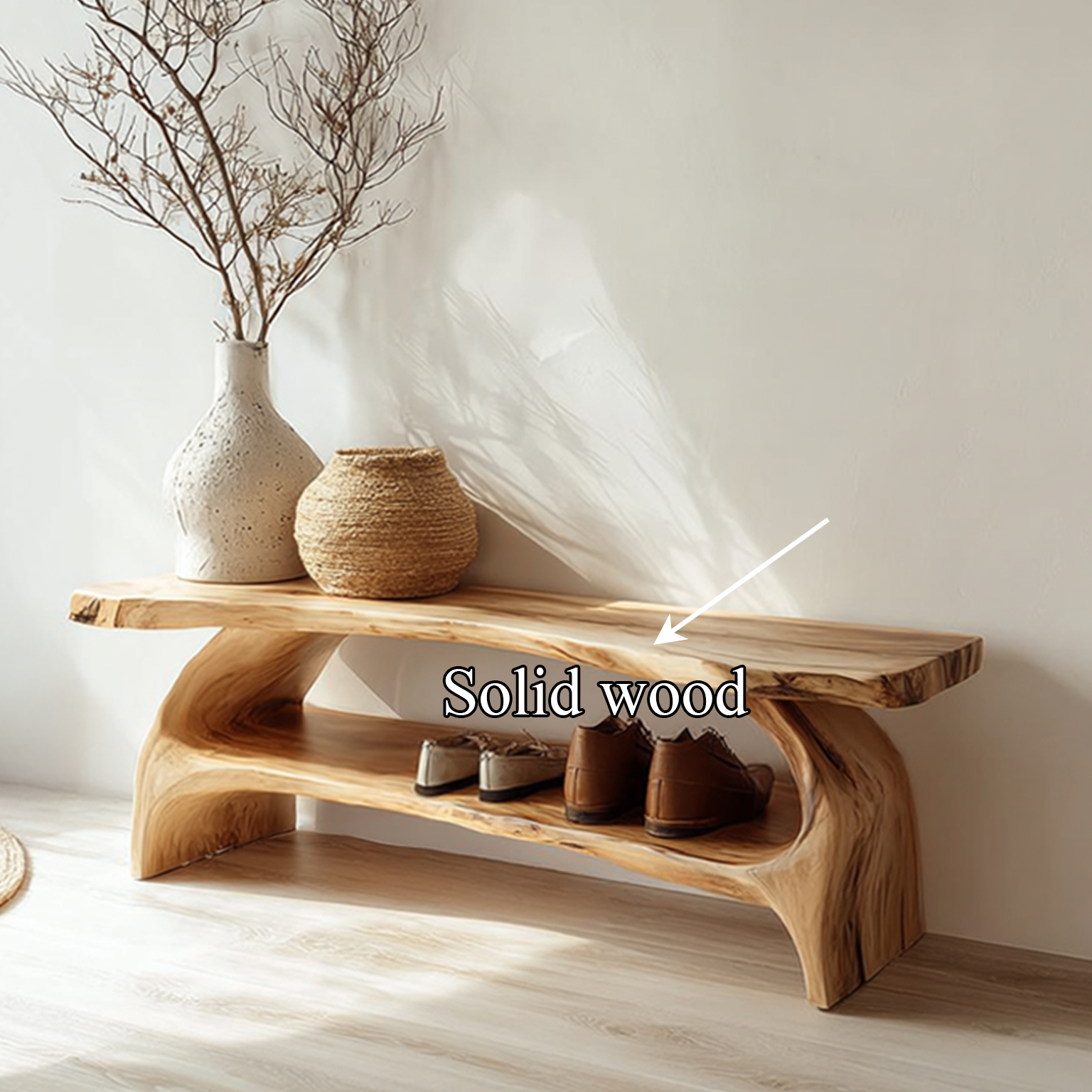 Rustic Entryway Shoe Bench Living Room SINLSASB031