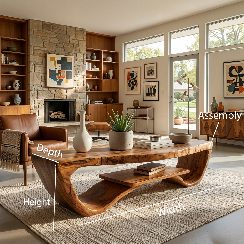Luxury Coffee Table With Shelf For Living Room RTTHTTCF025