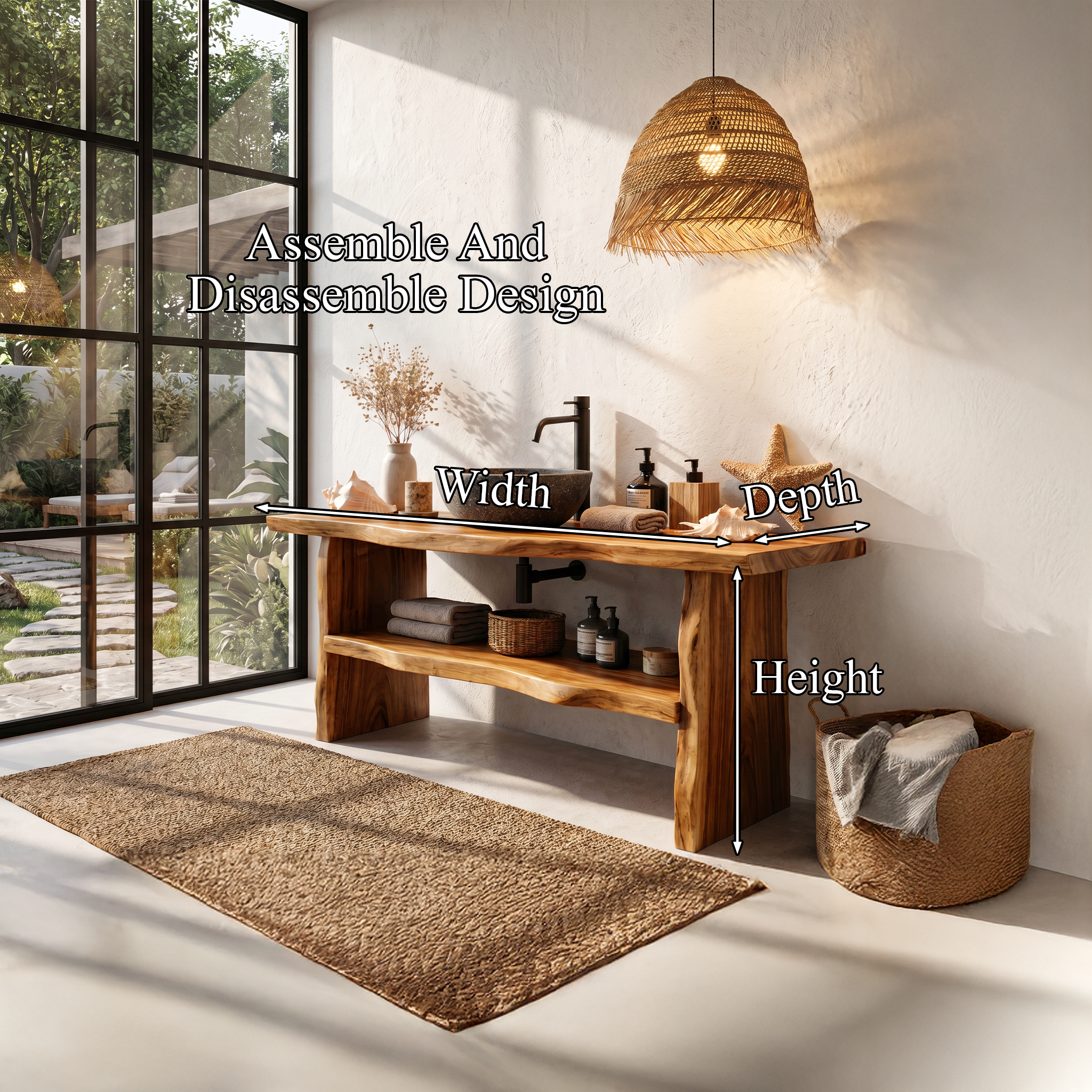 Farmhouse Branch Bathroom Vanity Freestanding Sink Console SINLHABRV332