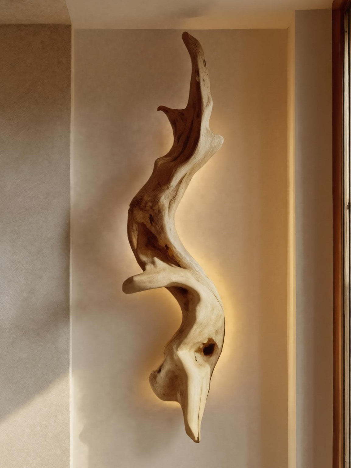 Rustic Organic Wall Lamp Sculpture For Living Room SITHHNLAM016