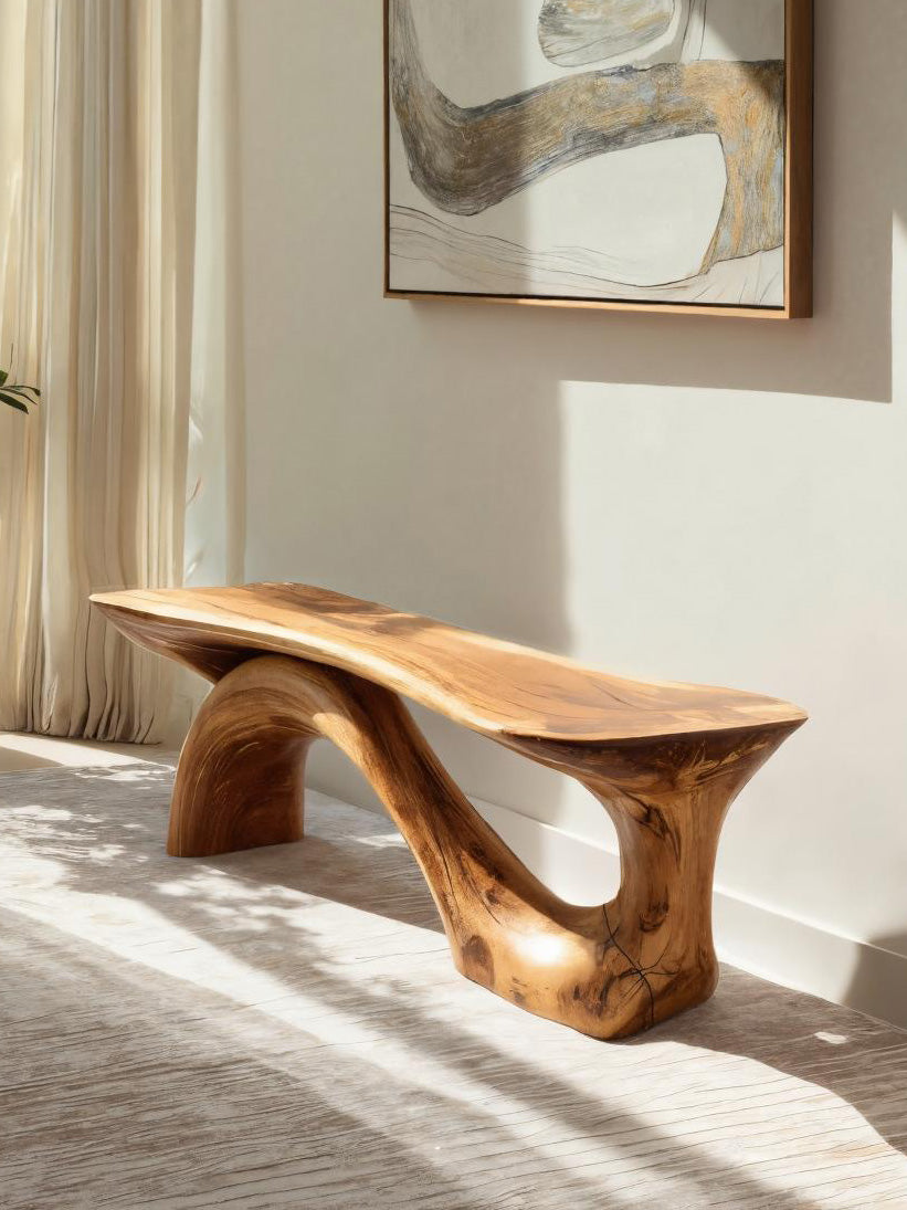 Modern Sculptural Bench With Organic Design For Living Room SITHHNCHR044