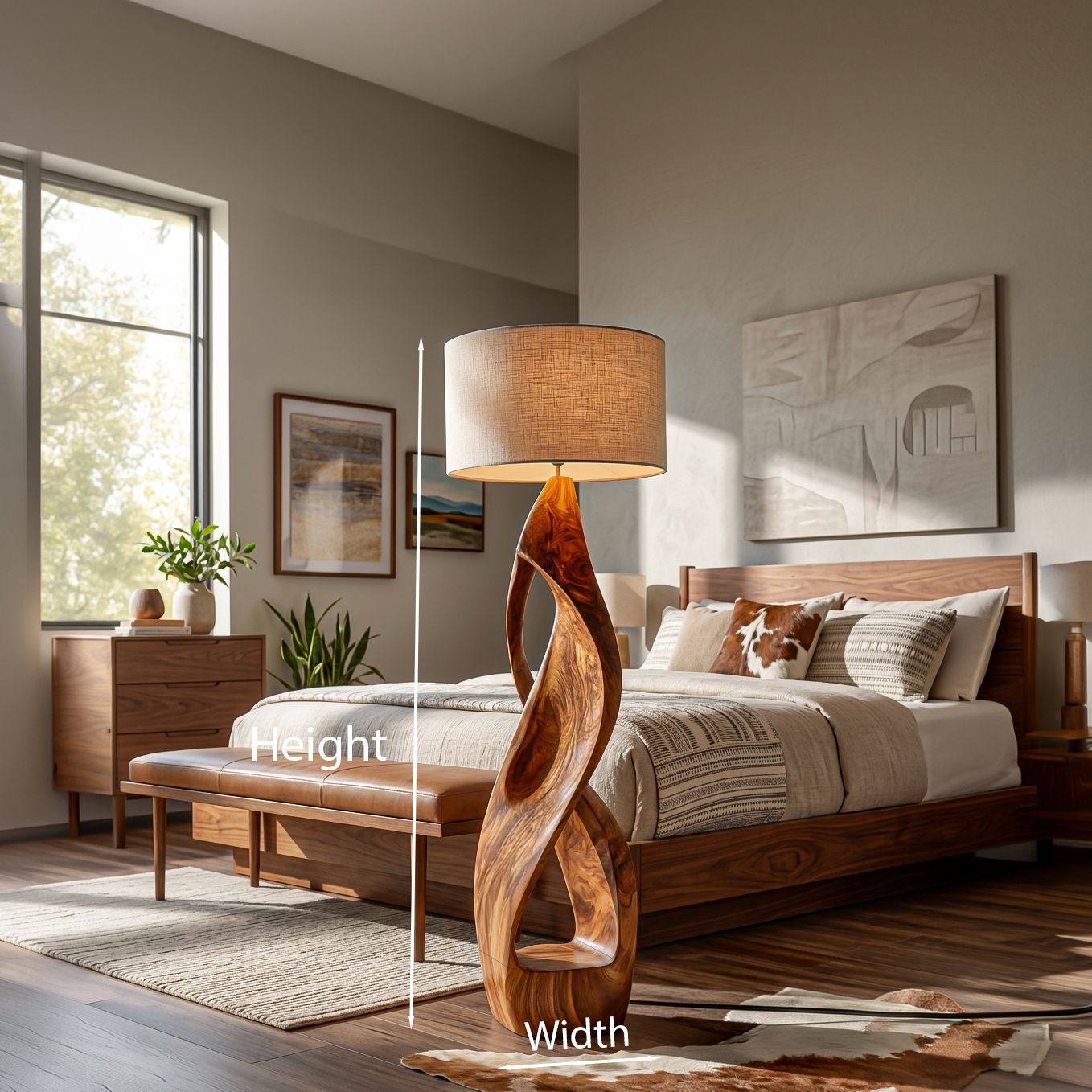 Modern Wooden Floor Lamp Twisted Body For Guest Room RTTHTTLAM045