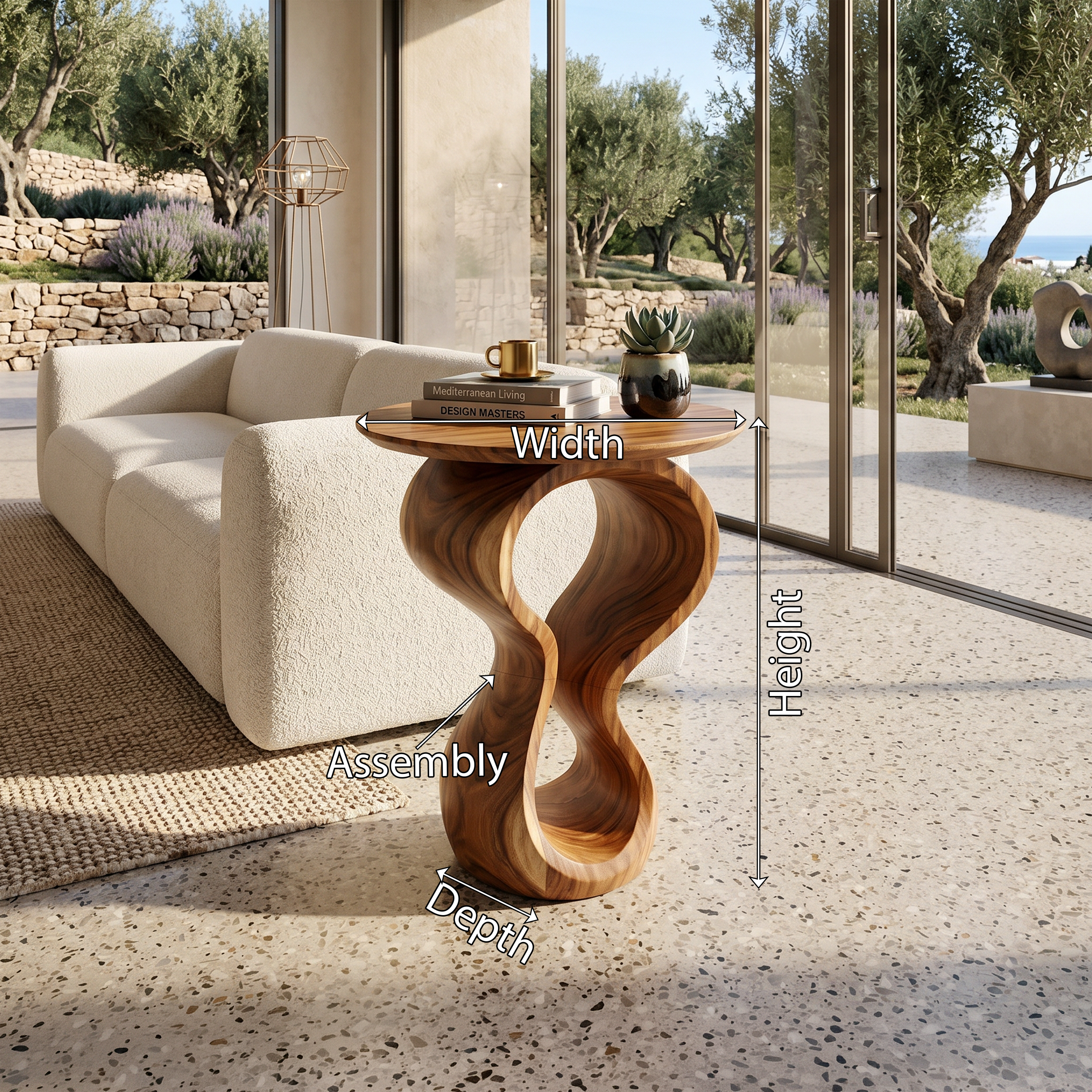 Organic Twisted End Table Villa Living Room SILDTTRSTA040