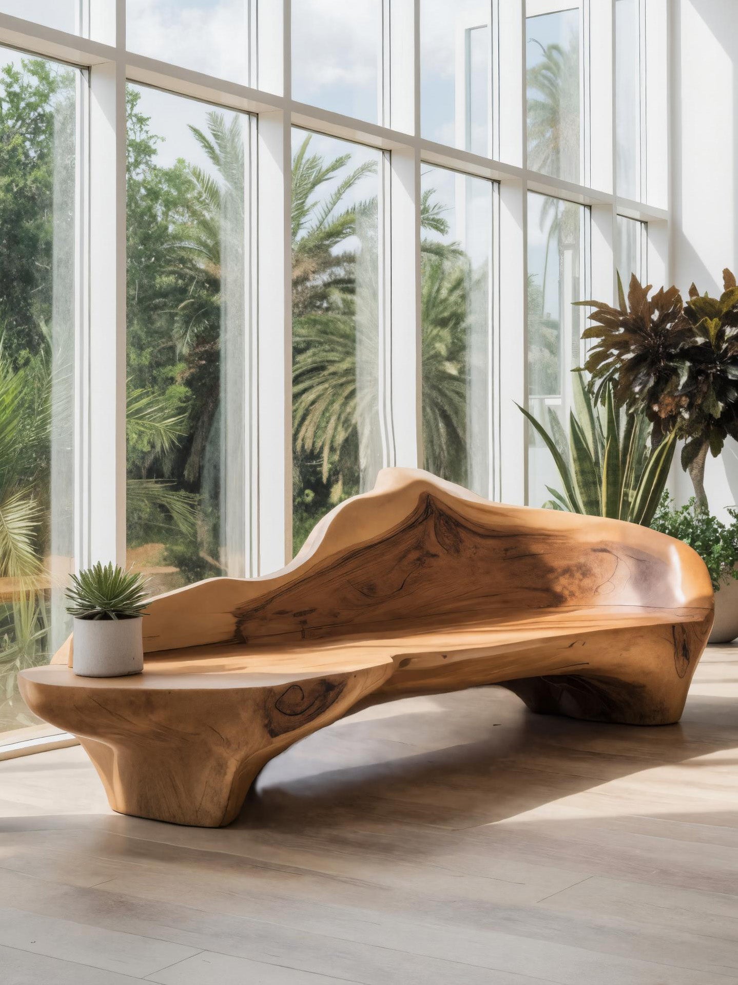 Sculptural Bench With Organic Design For Living Room SITHHNCHR043