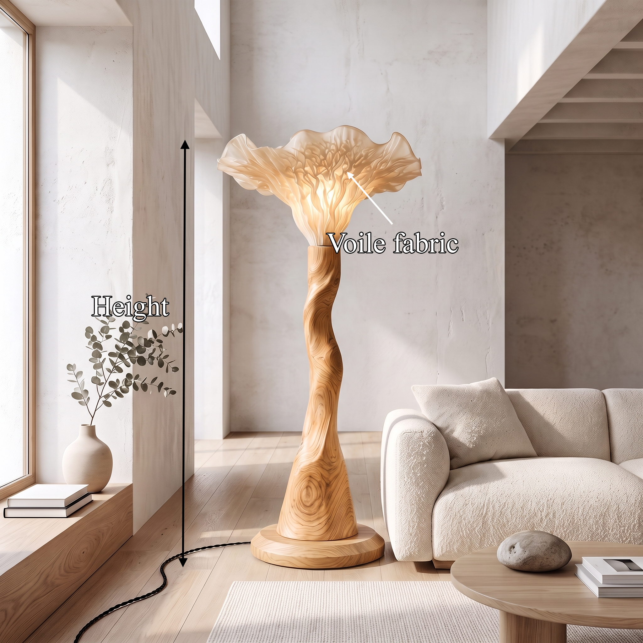Modern Floor Lamp Organic Mushroom Design Living Room SINLSAFLP136