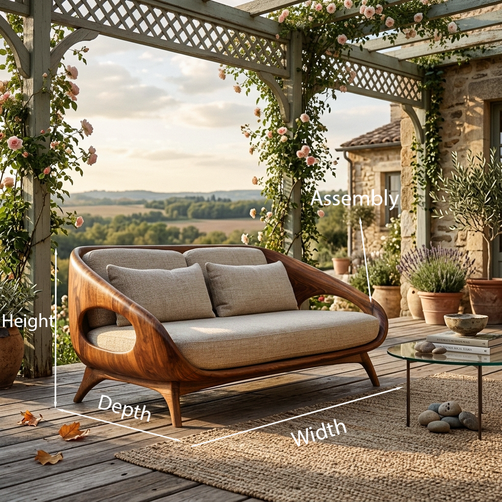 Artistic Wooden Sofa With Soft Lines For Home Lounge RTTHTTSF044