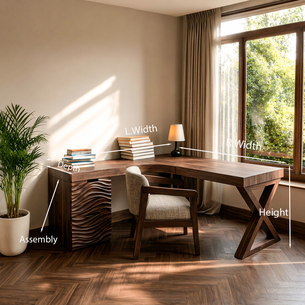 Contemporary L Shaped Workstation Desk For Study Room SITHTTDE058